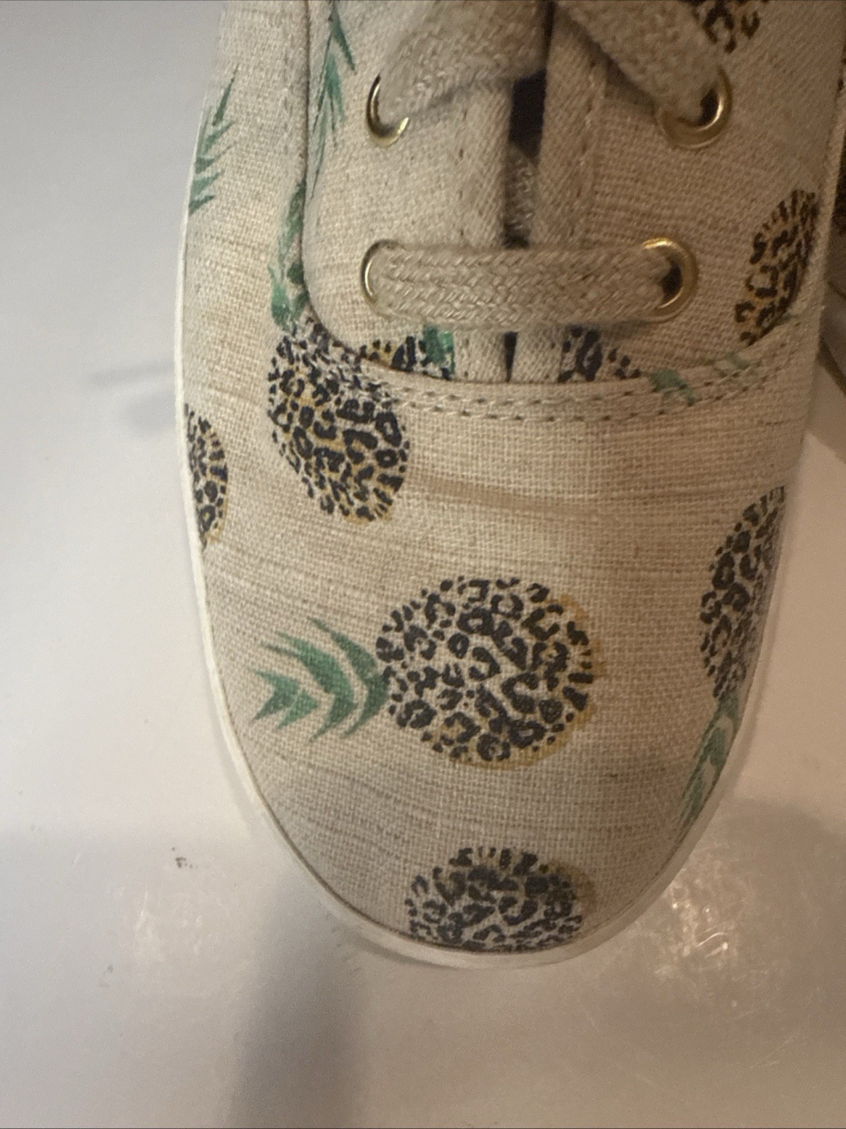 Keds Champion Lace Up Sneaker Fruity Pineapple Beige Sz 7 Canvas