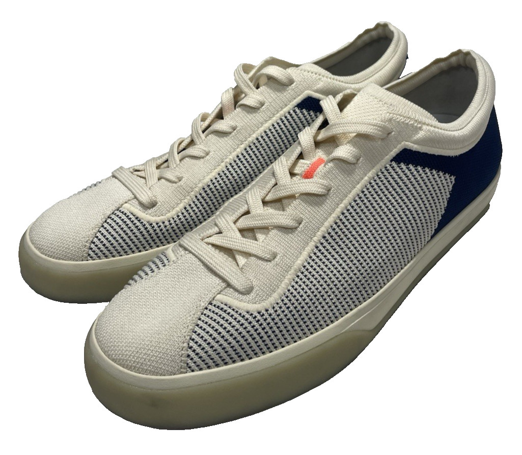 Rothy’s The Lace Up Sneaker Low Top Shoes Navy Blue & Cream Women’s Size 11