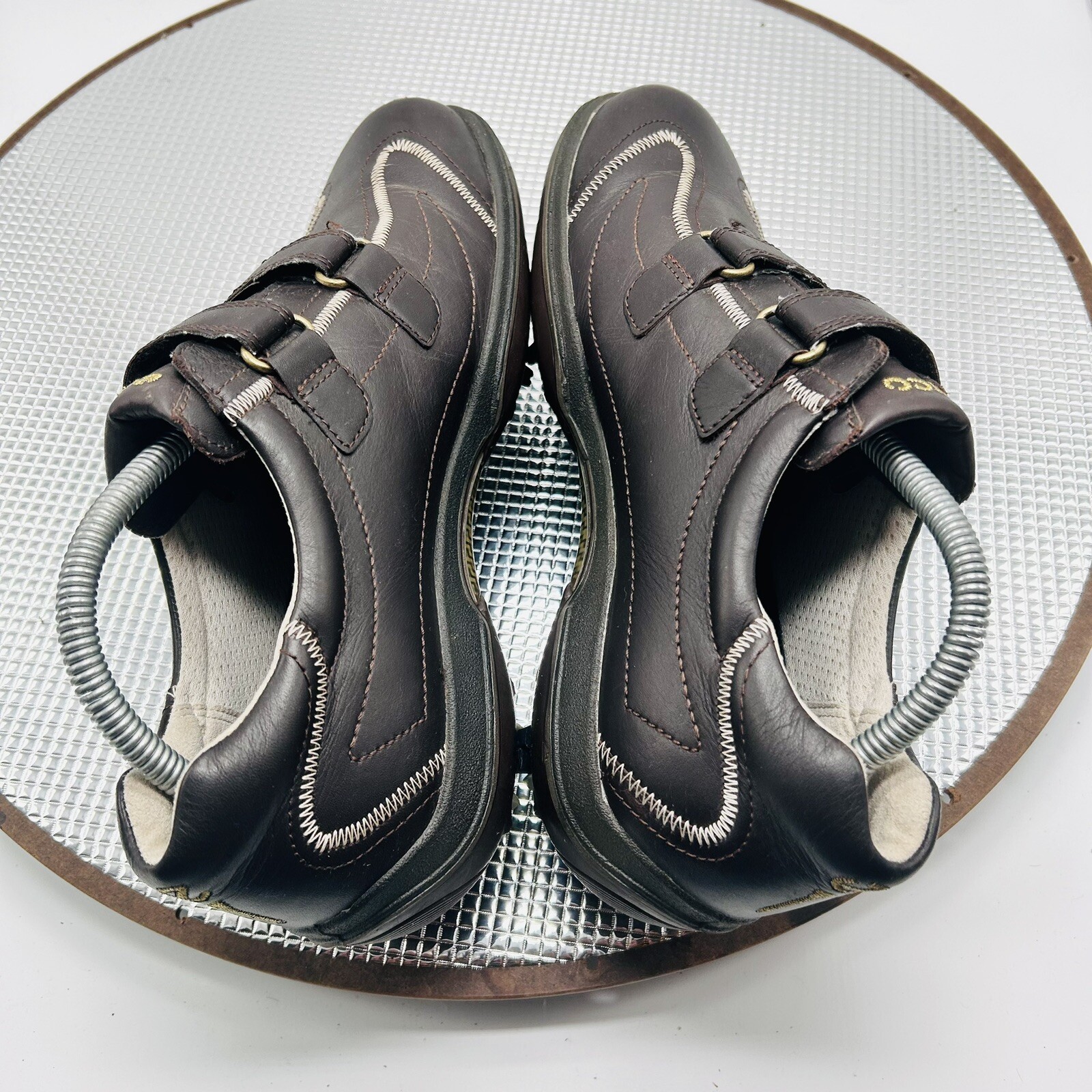 Ecco Hydromax Women Size US 9 EU 40 Comfort Brown Leather Hook & Loop Golf Shoes