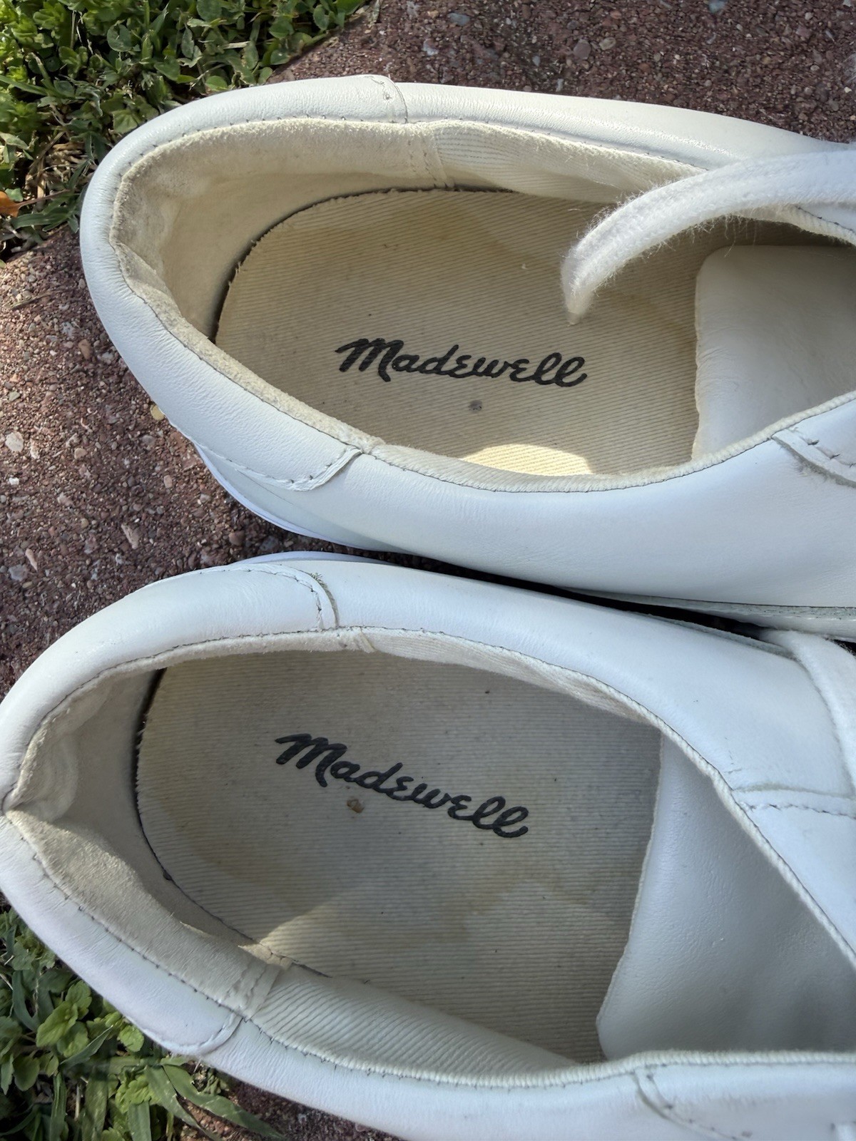 Madewell White Sidewalk Low Top 100% Leather Classic Streetwear Sneakers Size 8
