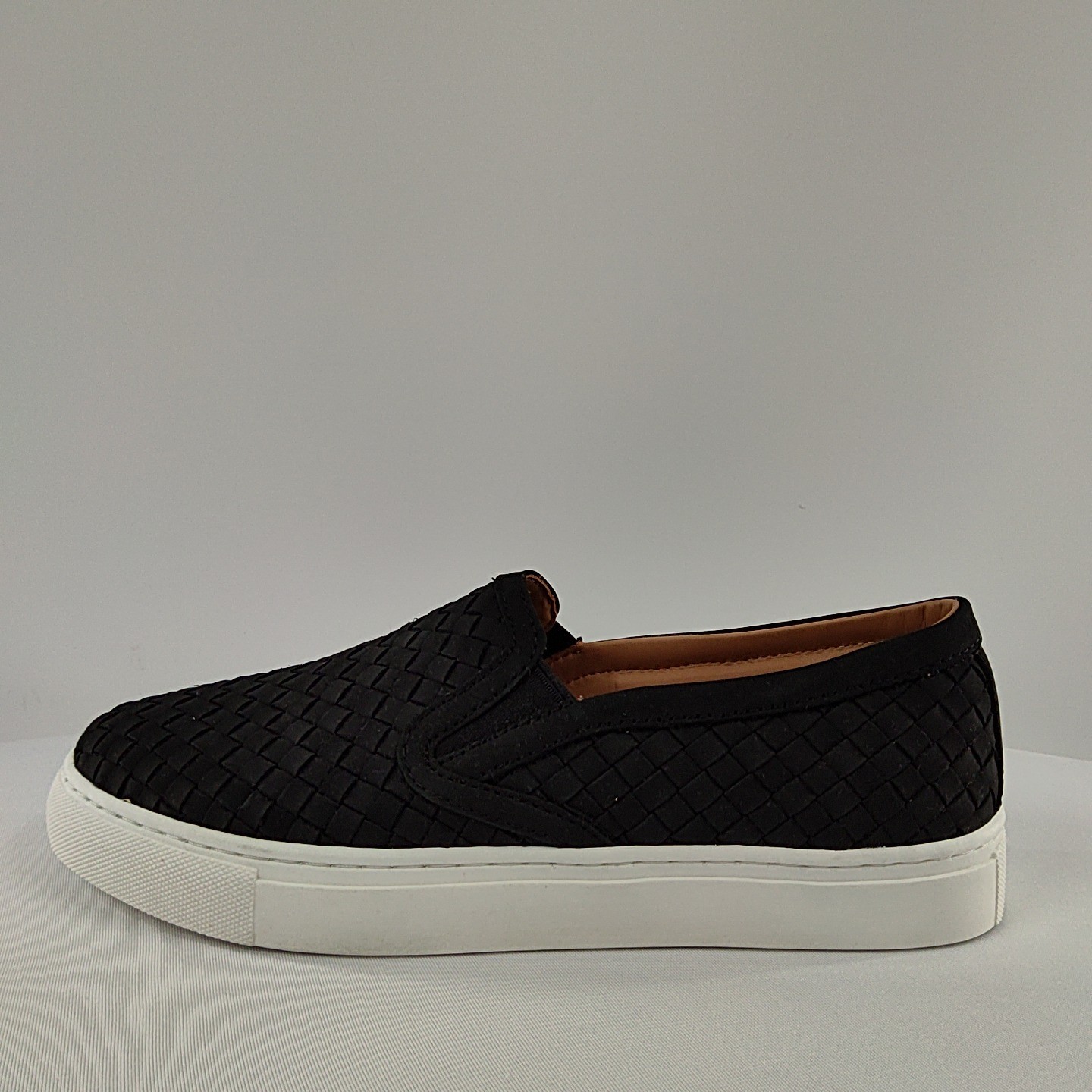 Quince Women 100% Handwoven Leather Slip On Sneaker Black 8