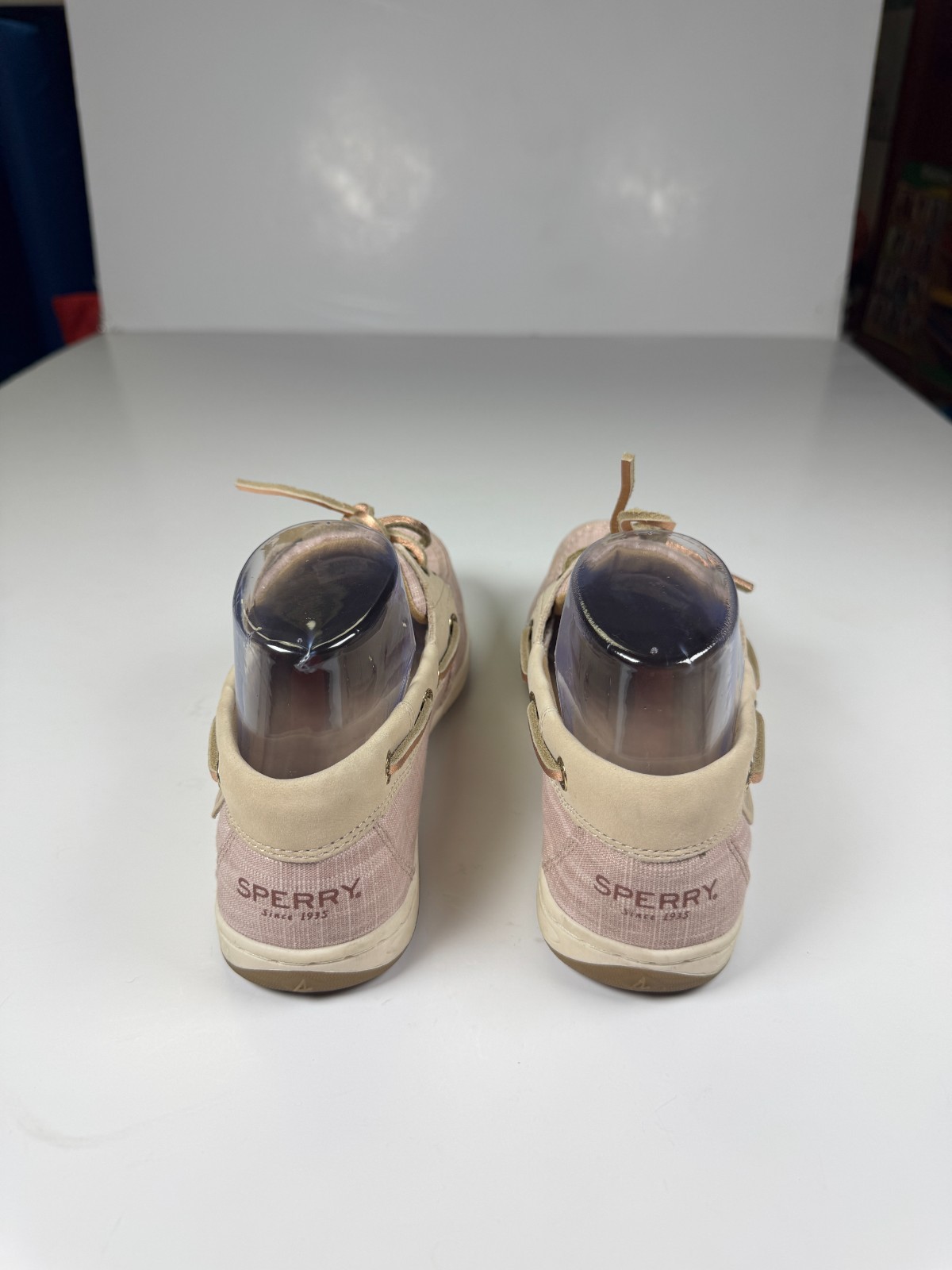 Sperry Koifish STS86519 Womens 7.5 Linen Pink Sparkle Moc Toe Lace Up Boat Shoes