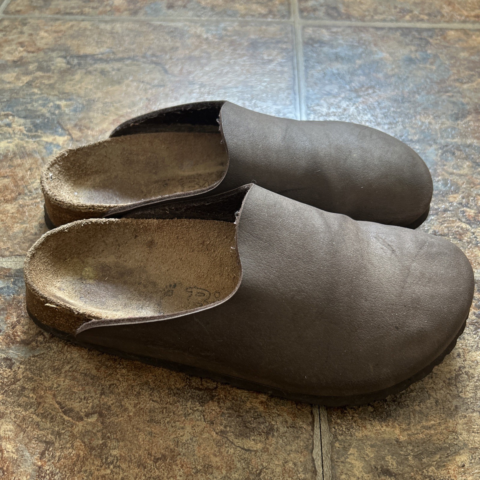 Birkenstock Birkis Womens Brown Leather Amsterdam Clogs Slip On Size 37-45 L6 M4