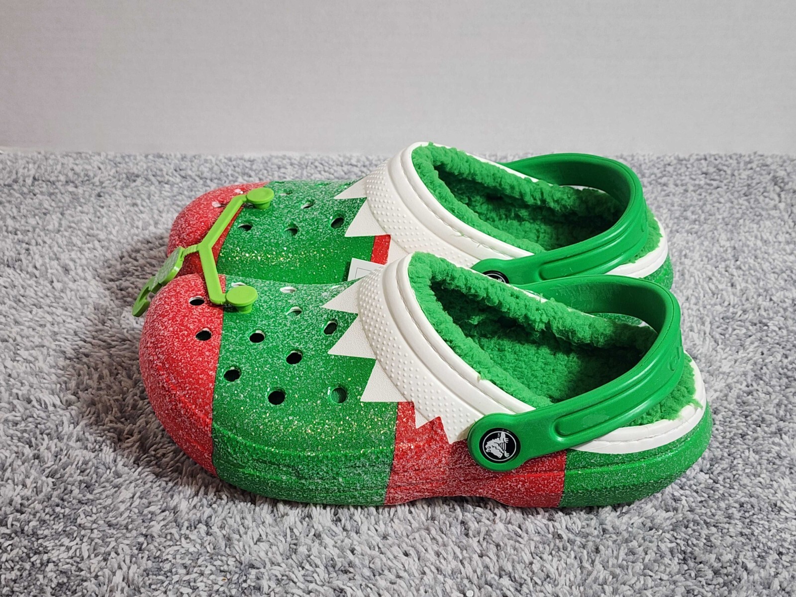 Crocs Classic Lined Holiday Christmas Elf Fur Lined Clogs Size M5/W7 NEW NWT