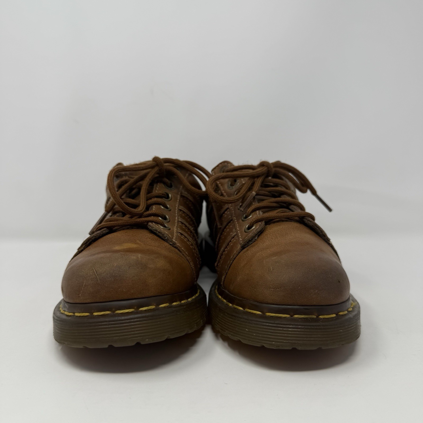 Y2K Dr Martens Chunky Oxford Shoes Brown Leather 12037 Womens Size US 7 UK 5