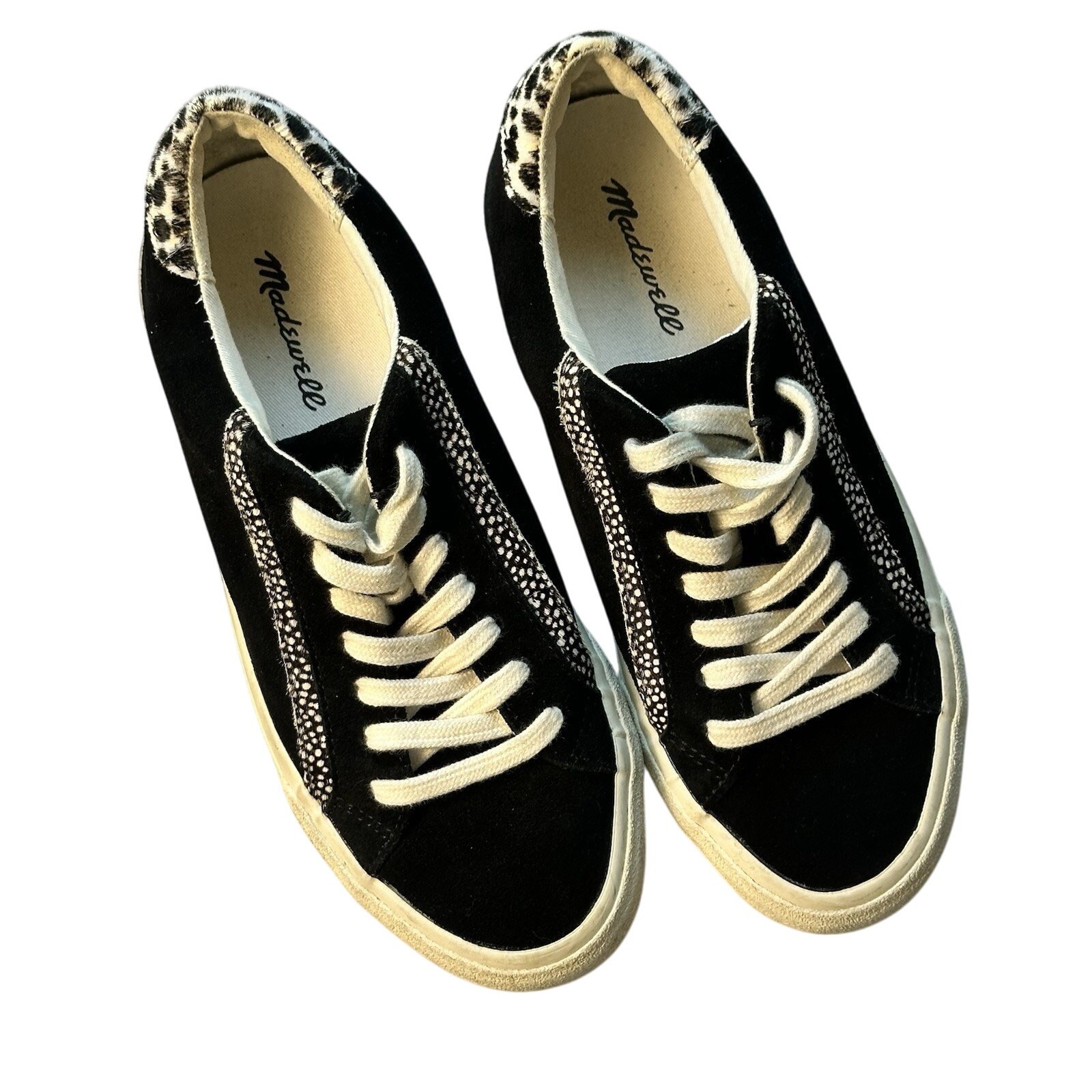 Madewell Sidewalk Low-Top Sneakers in Suede Spotted Calf Hair Size women Size 6