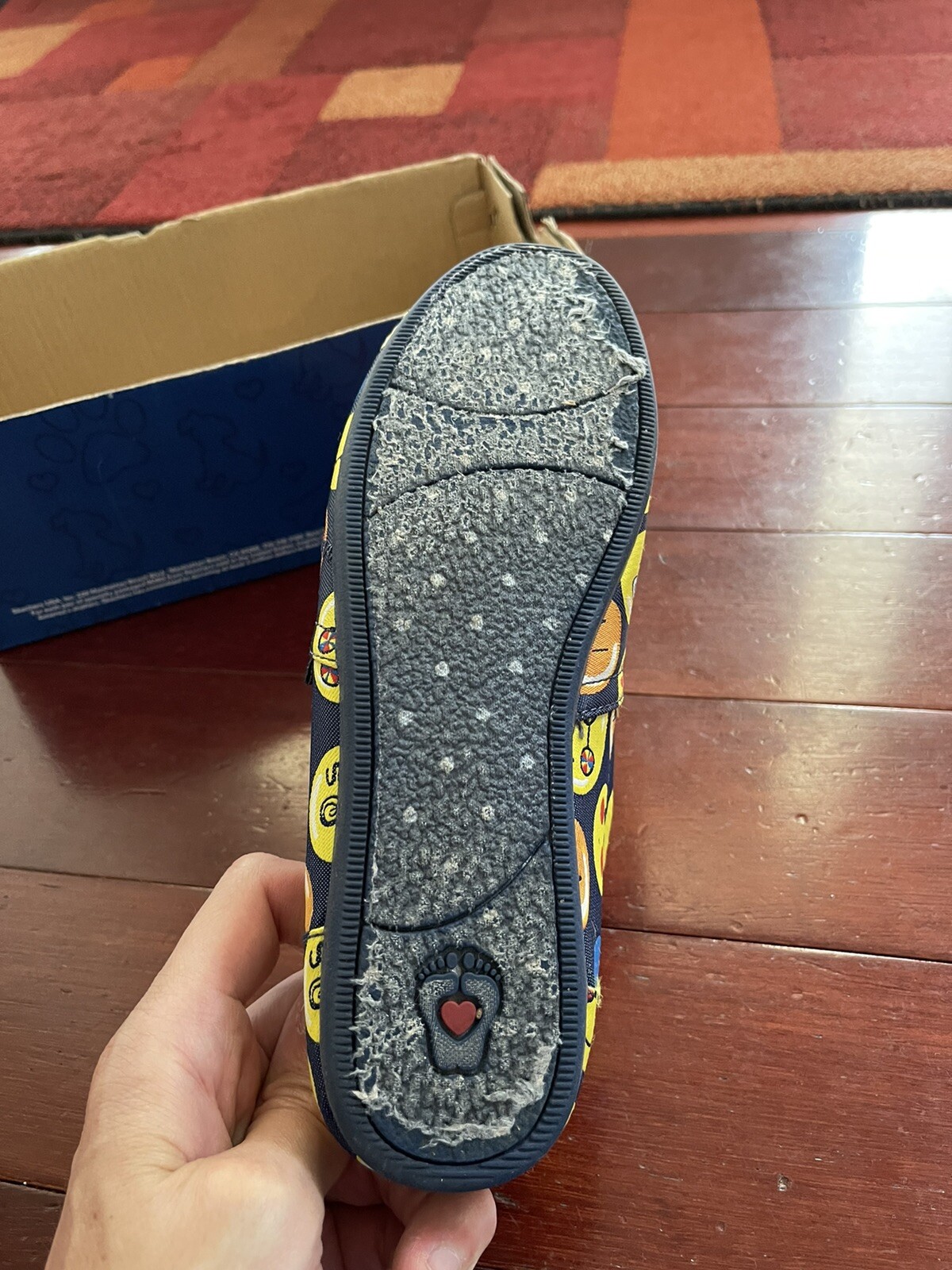 Bob’s From Skechers Emoji Slip On Memory Foam Shoes Flats Size 8 Blue Yellow
