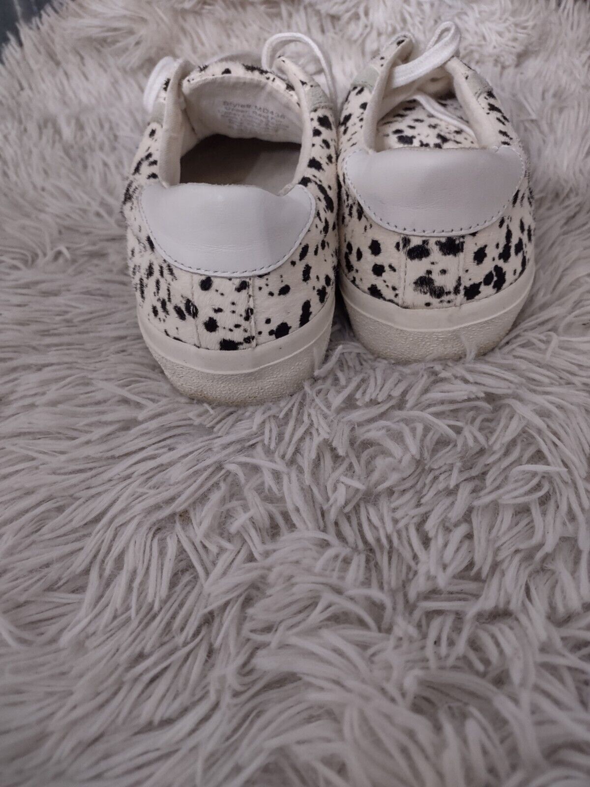 Madewell sidewalk spotted calf hair low top sneakers size 8 preppy shoes