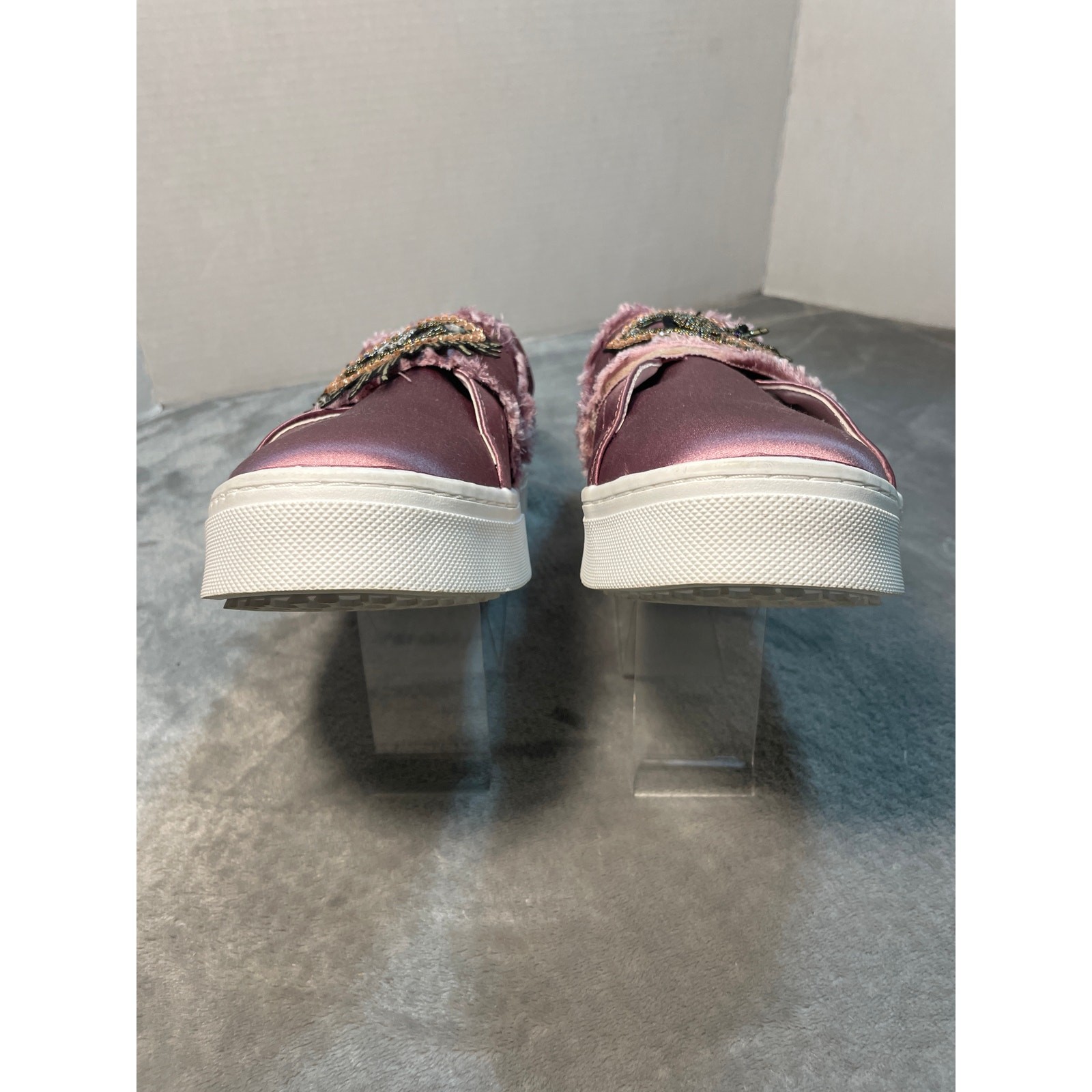 Sam Edelman Levine 2 Dusty Rose Satin Eye Design Platform Sneakers Size 10.5M