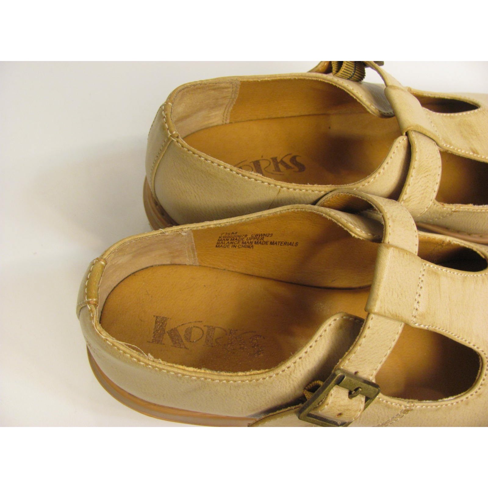 Kork-Ease Chunky Maryjane Lug-sole Tan Leather Size 7.5M