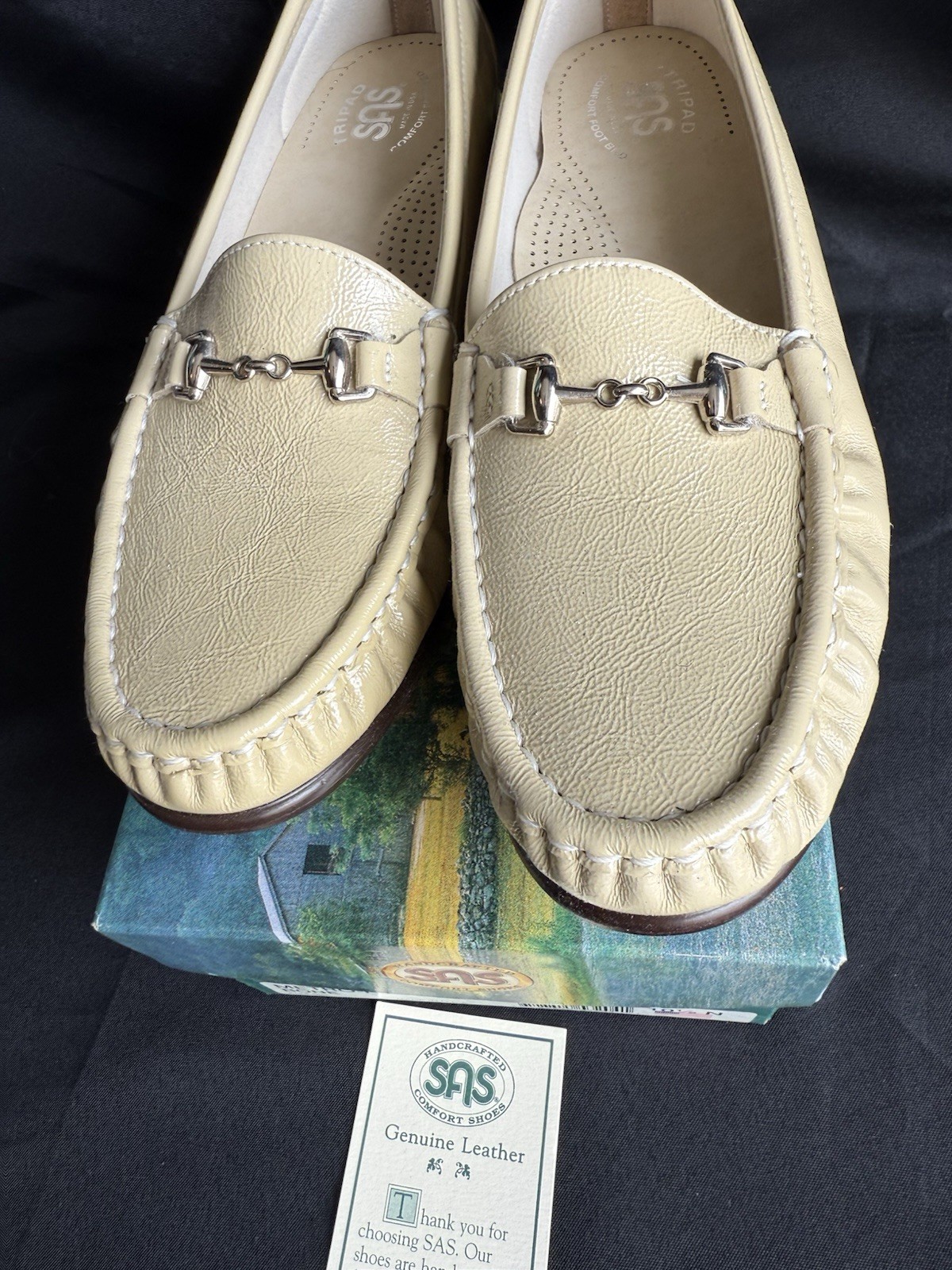 SAS Metro-P Women’s Bone White/Beige Leather Slip On Tripad Loafers Size 10.5-N.