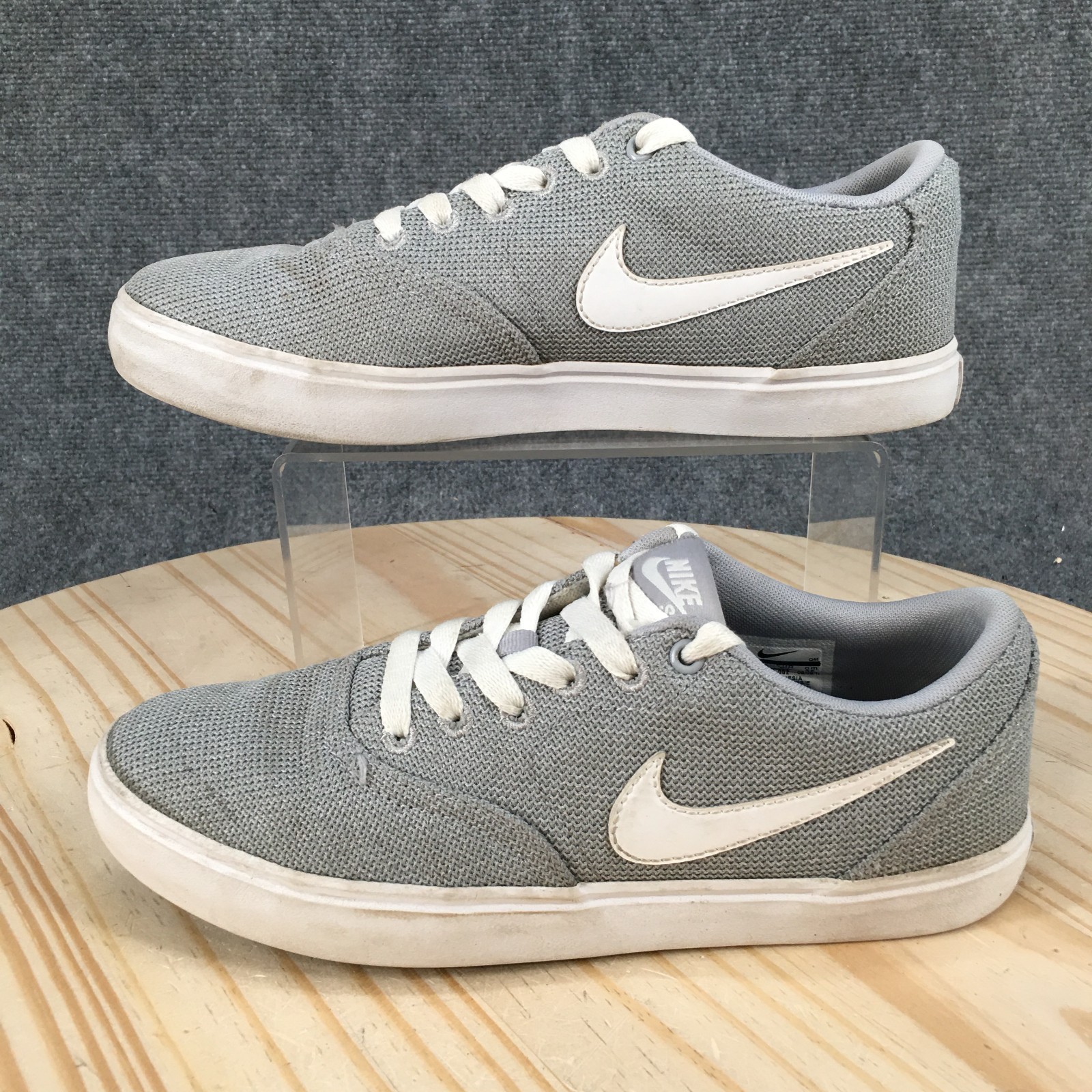 Nike SB Check Solarsoft Shoes Womens 8 Skate Sneaker Casual Lace Up Low Top Gray