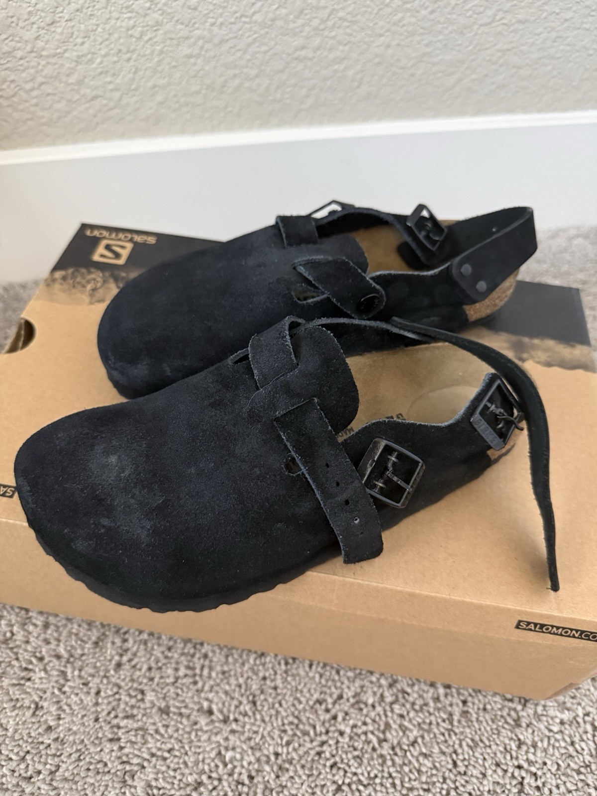 BIRKENSTOCK TOKIO BLACK SUEDE CLOG MULE SIZE EU 38 NARROW US 5 MENS 7 WOMENS