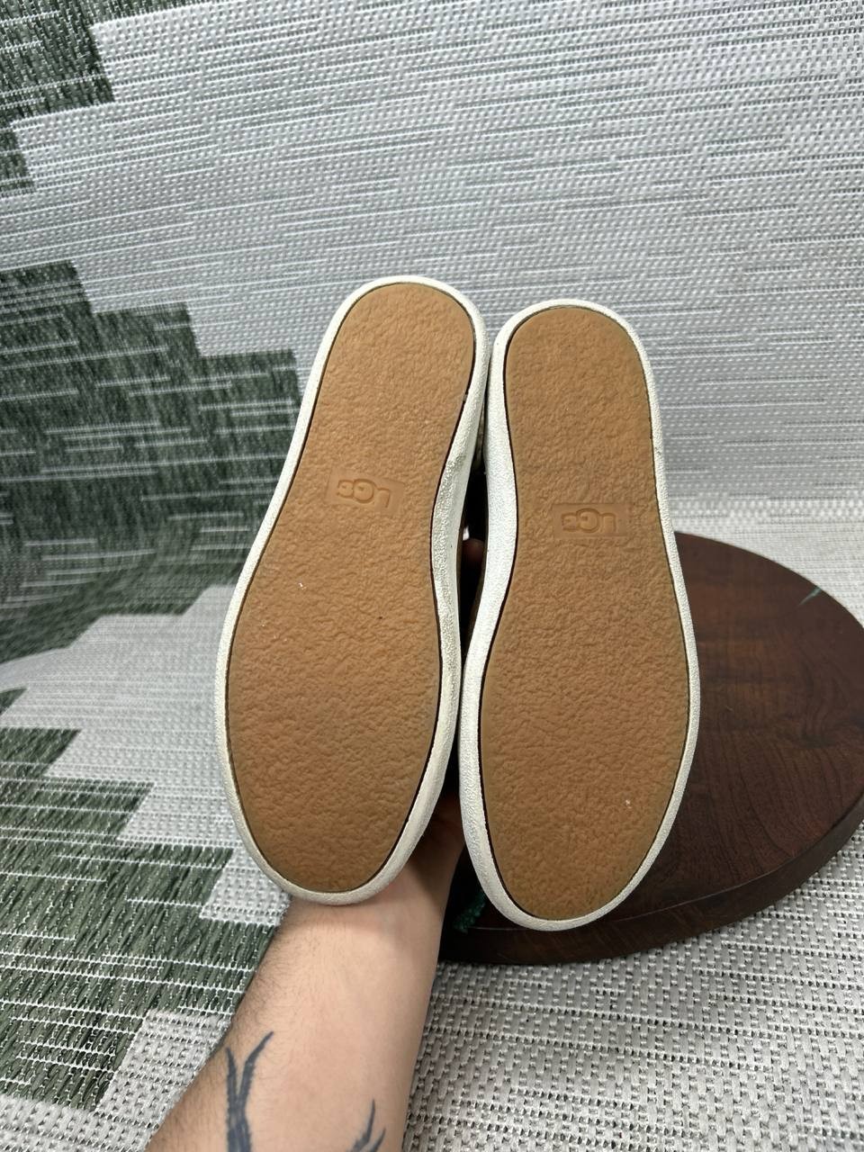 Ugg Shoes Womens Size 7 Olive Chestnut Nubuck High Top Side Zip Comfort Sneaker
