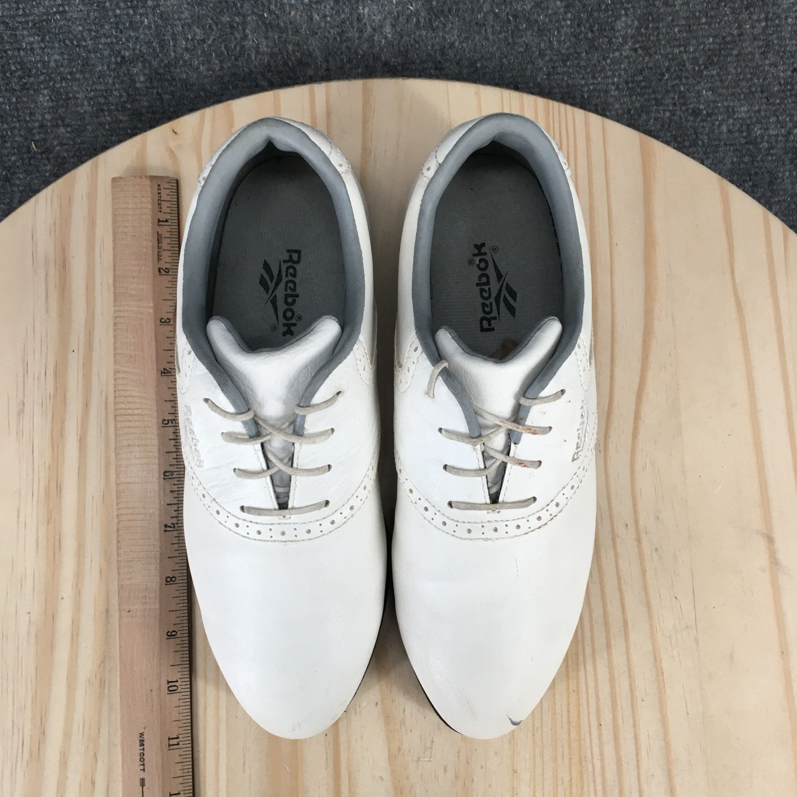 Reebok Golf Shoes Womens 8.5 Classic Lace Up Brogues Oxford Cleats White Leather