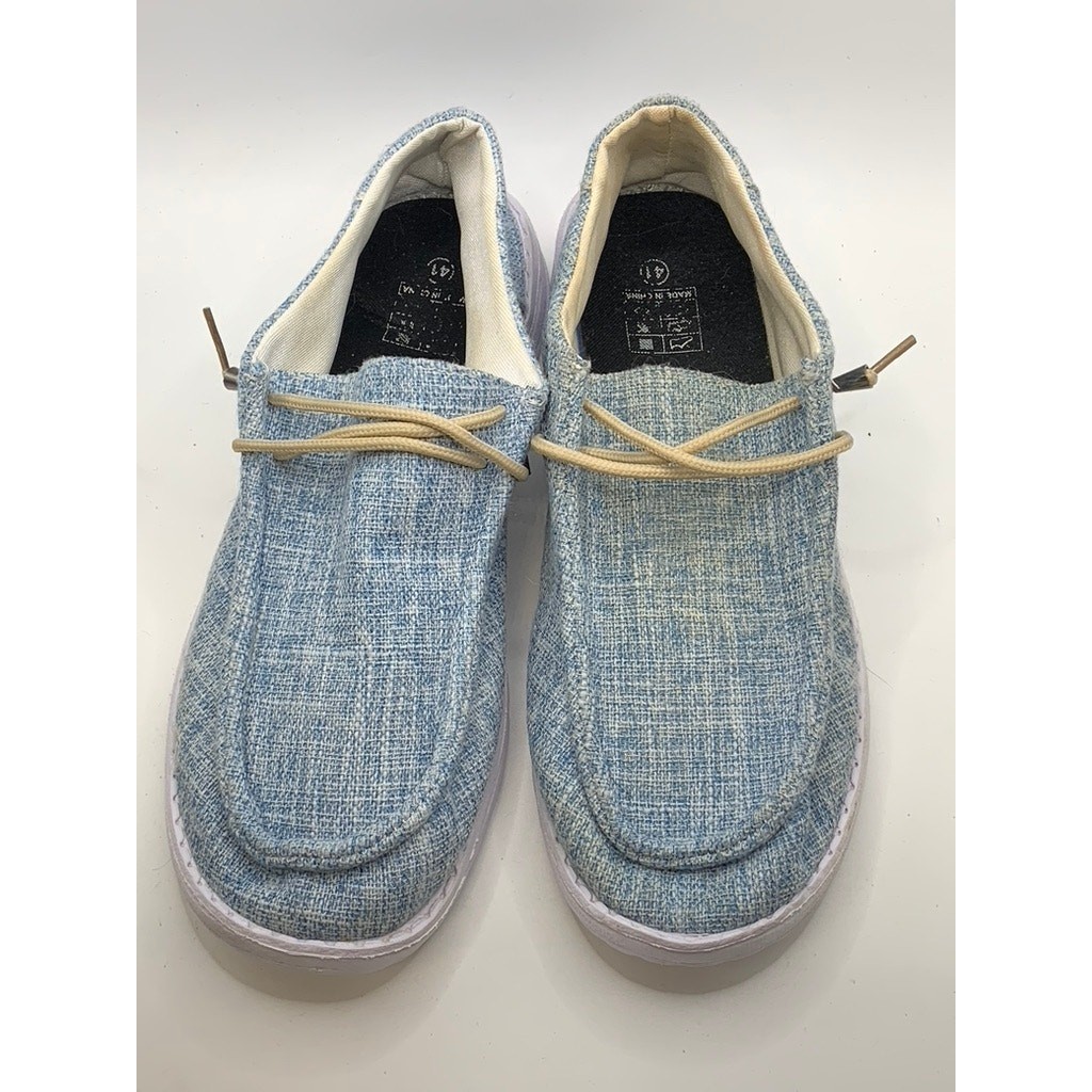 UNBRANDED Women’s Blue Canvas Slip-On Loafers SZ 41(US10.5)