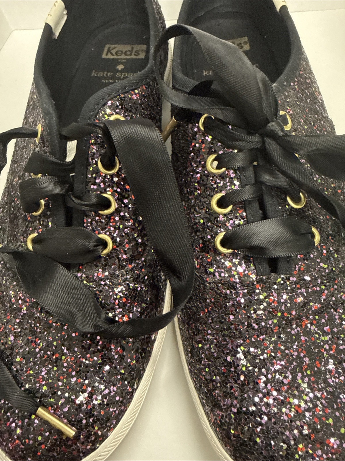 Kate Spade X Keds Sneakers Women’s Size 8 Deep Purple Glitter