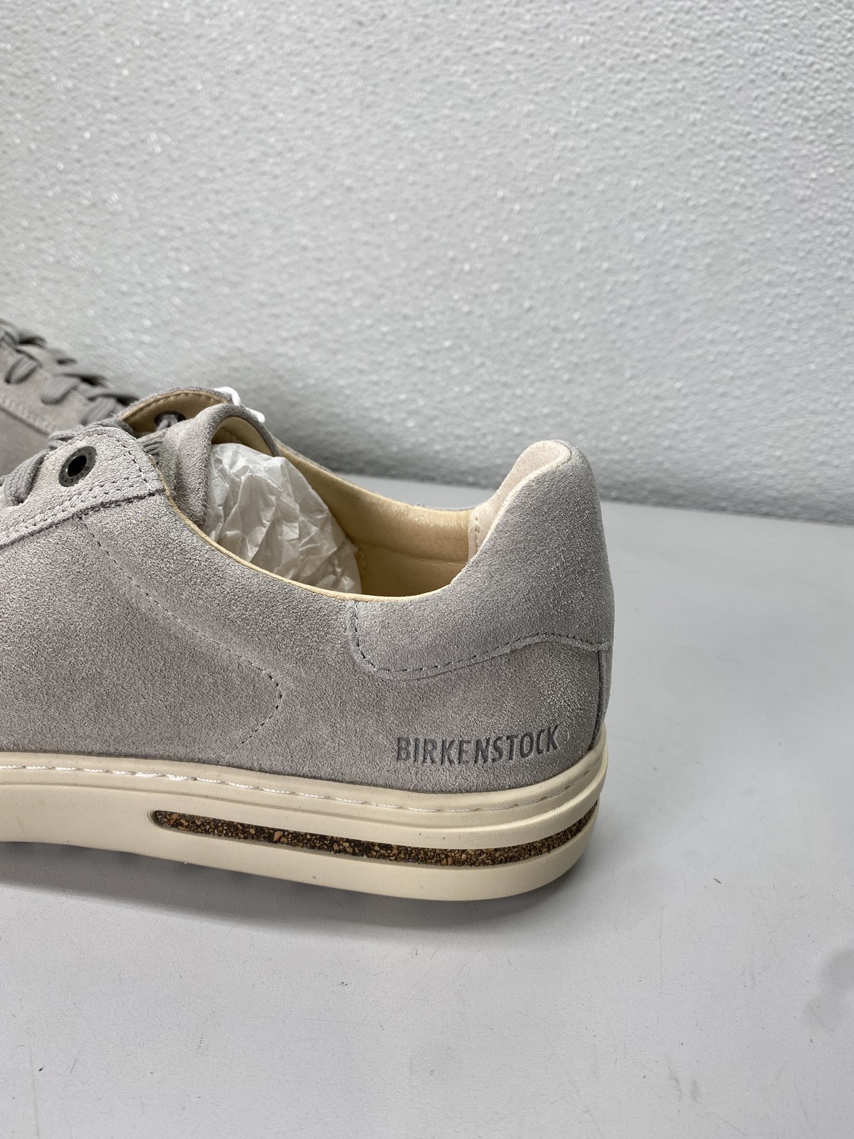 Birkenstock Unisex Bend Low Suede Leather Sneakers Size L 7, M 5 Stone Coin Grey