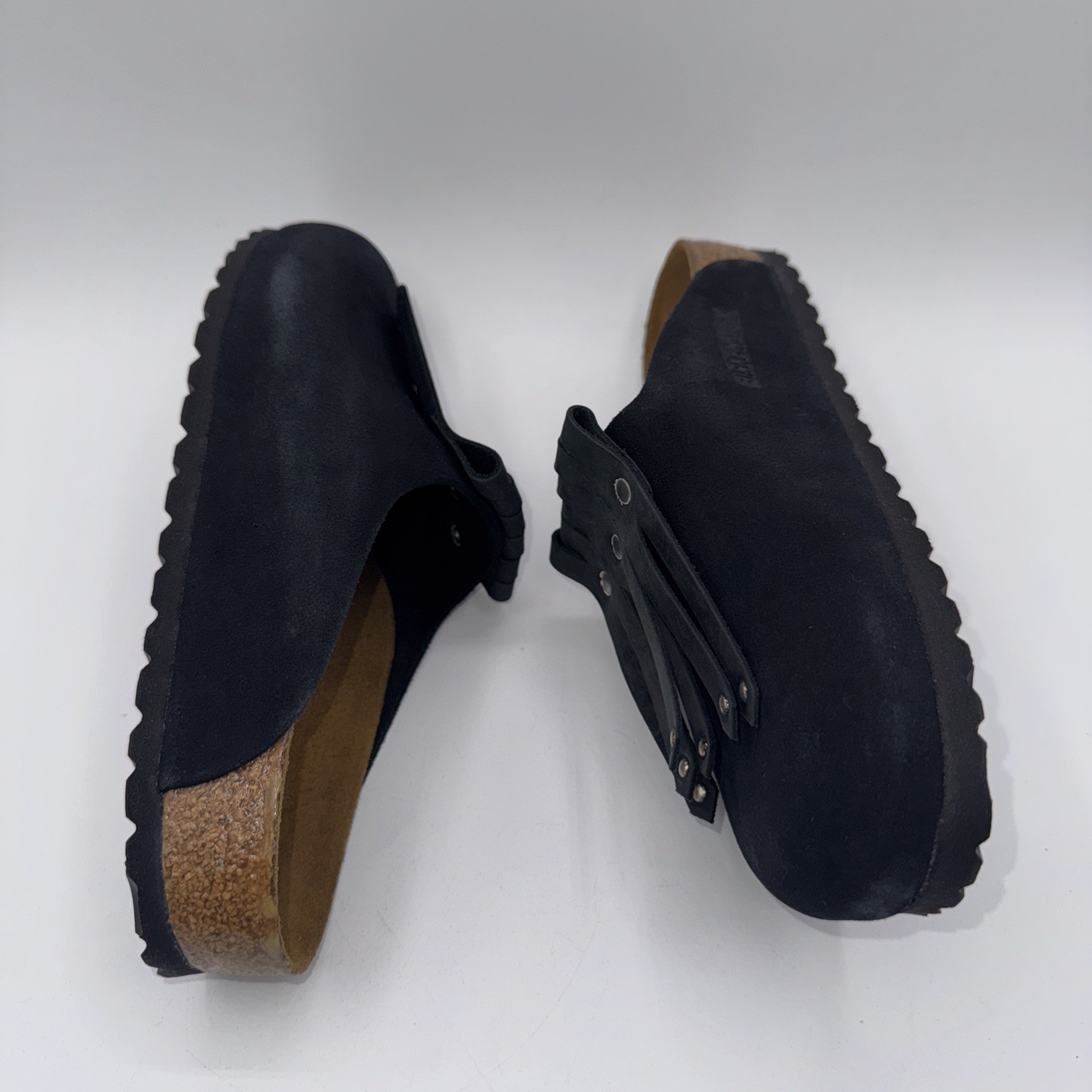 Birkenstock Amsterdam Kiltie Studded Women’s Size 7 EU 38 Black Leather Boston