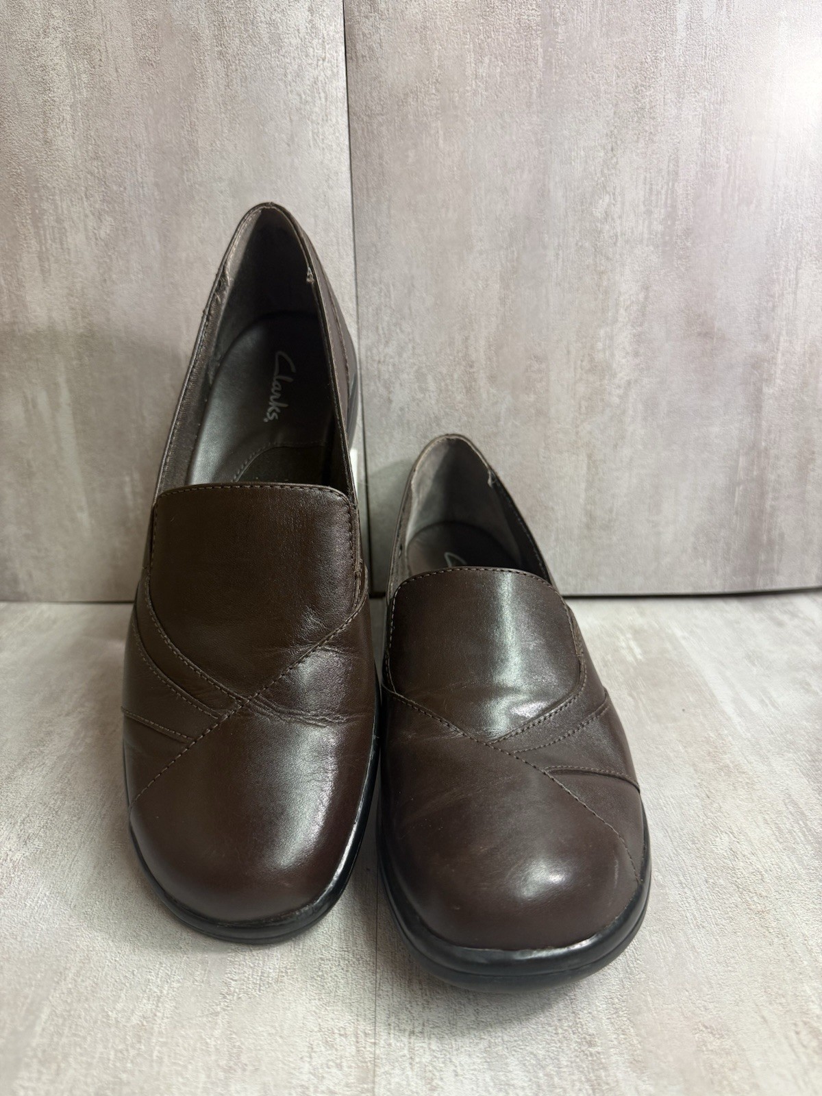 Clarks BLACKBERRY Loafers Womens Size 9M Brown Leather Slip-Ons 84630