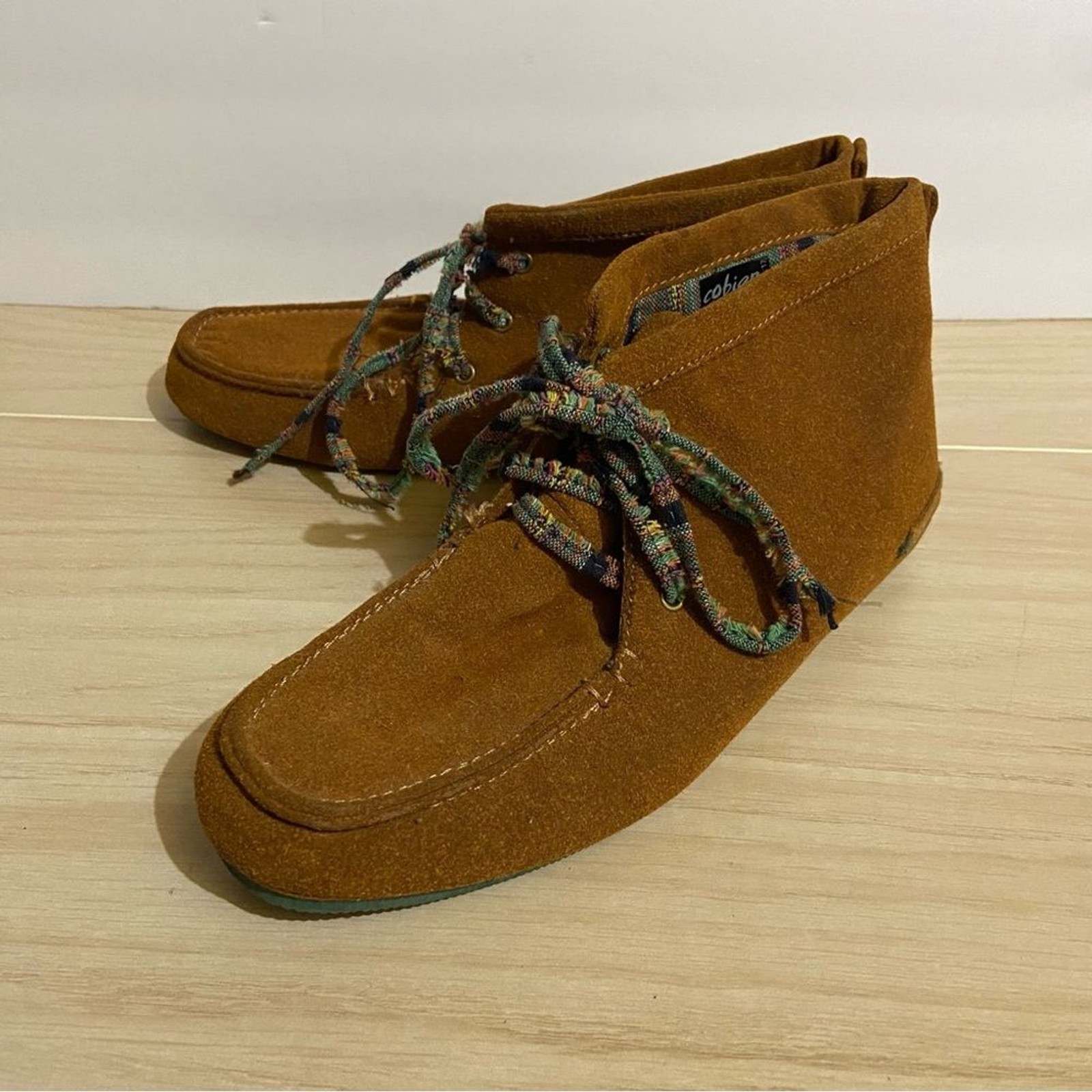 Cobian Willow Desert Chukka Boots Lace Up Suede Brown/Orange US 7 Native Boho