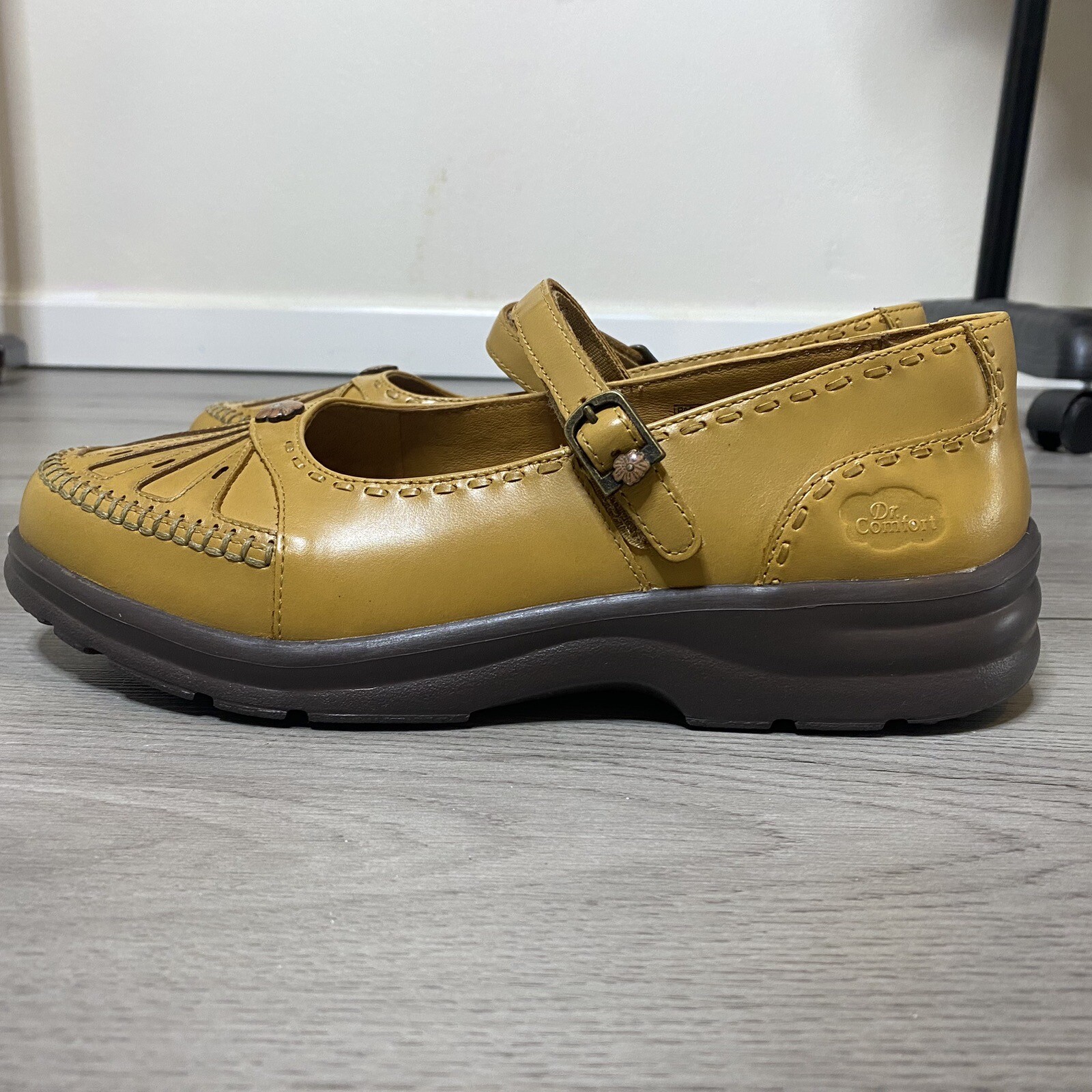 Dr Comfort Paradise Womens Dress Shoe Size 9.5 XW Therapeutic Leather Saddle Tan