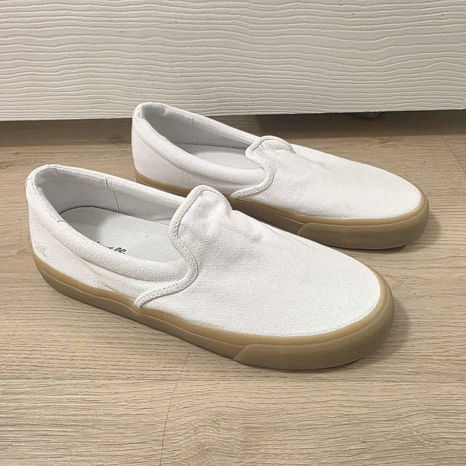 Madewell White Sidewalk Slip-On Canvas Classic Sporty Preppy Sneakers Size 9M