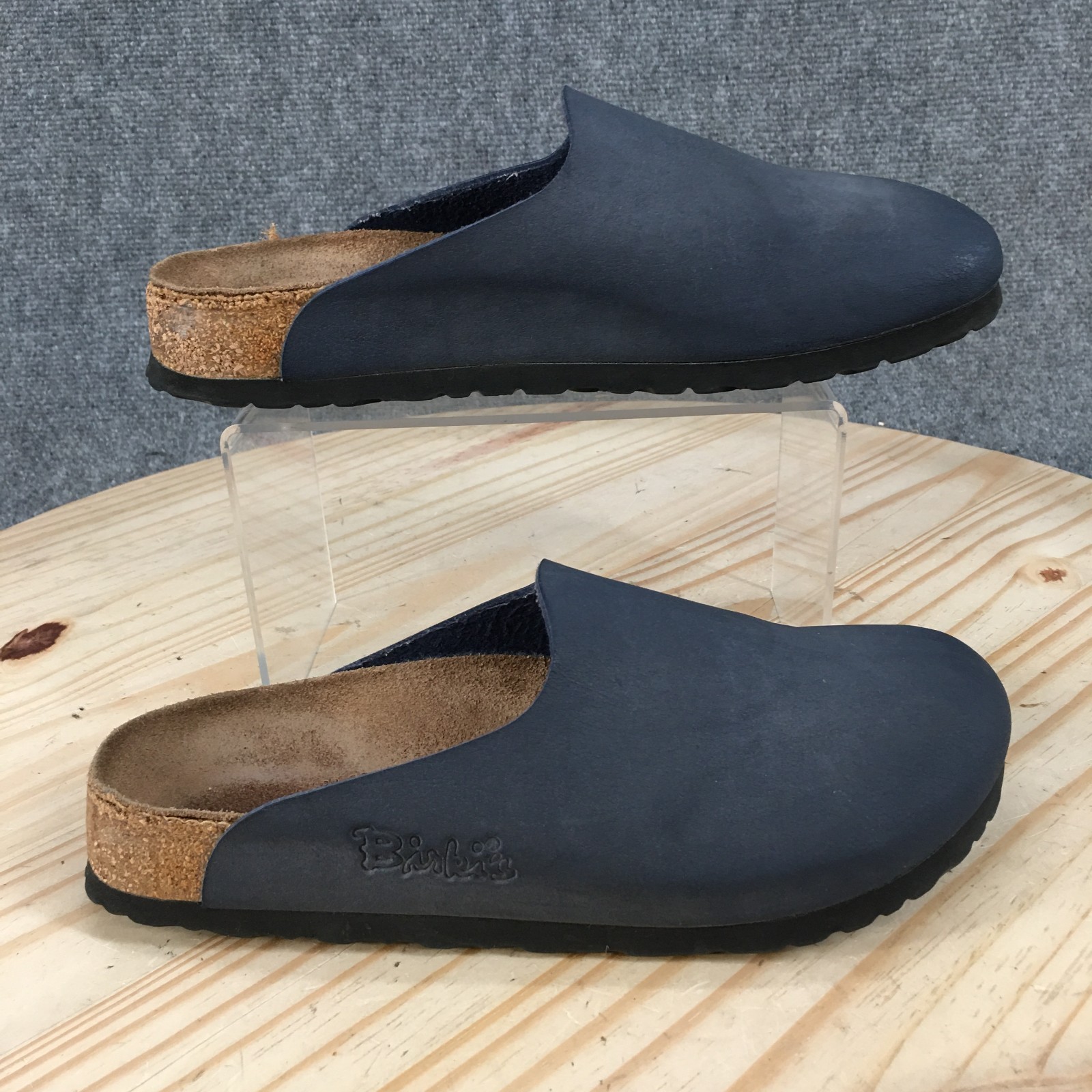 Birkis Birkenstock Amsterdam Shoes Womens 38 Clogs Slip On Closed Toe Flats Blue
