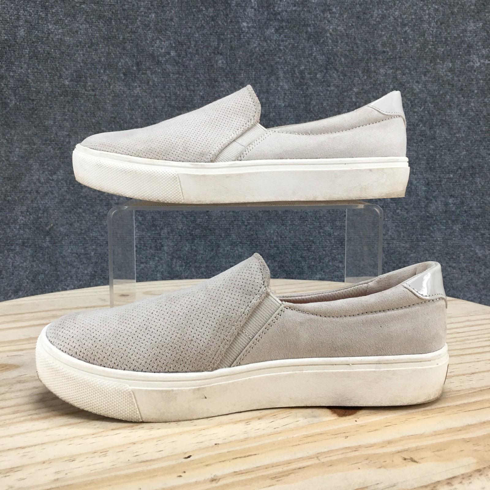 Dr. Scholls Shoes Womens 6 M Nova Slip On Sneakers Gray Fabric Casual Comfort