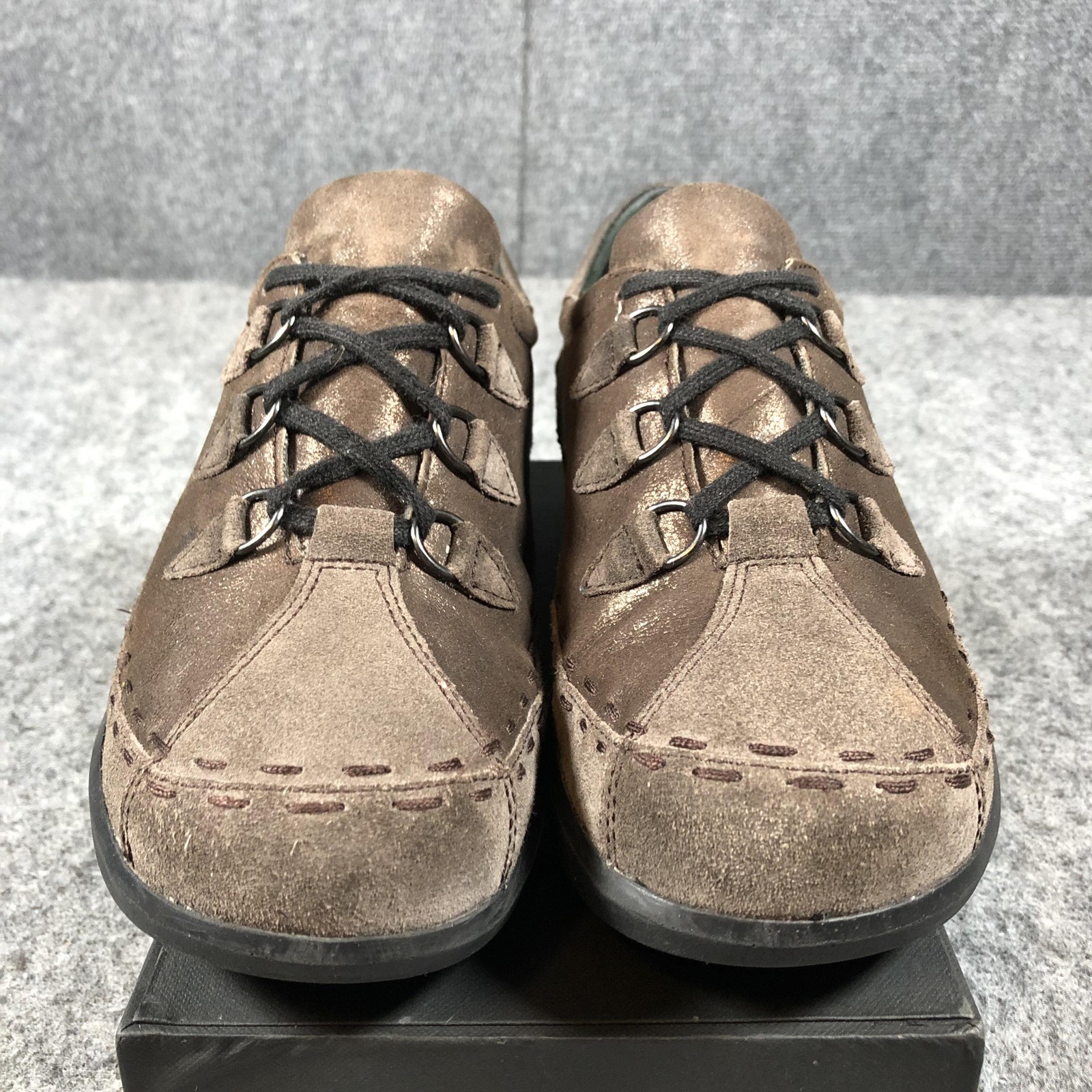 Ziera Womens 10.5 Brown Suede Lace Up Comfort Walking Casual Sneakers
