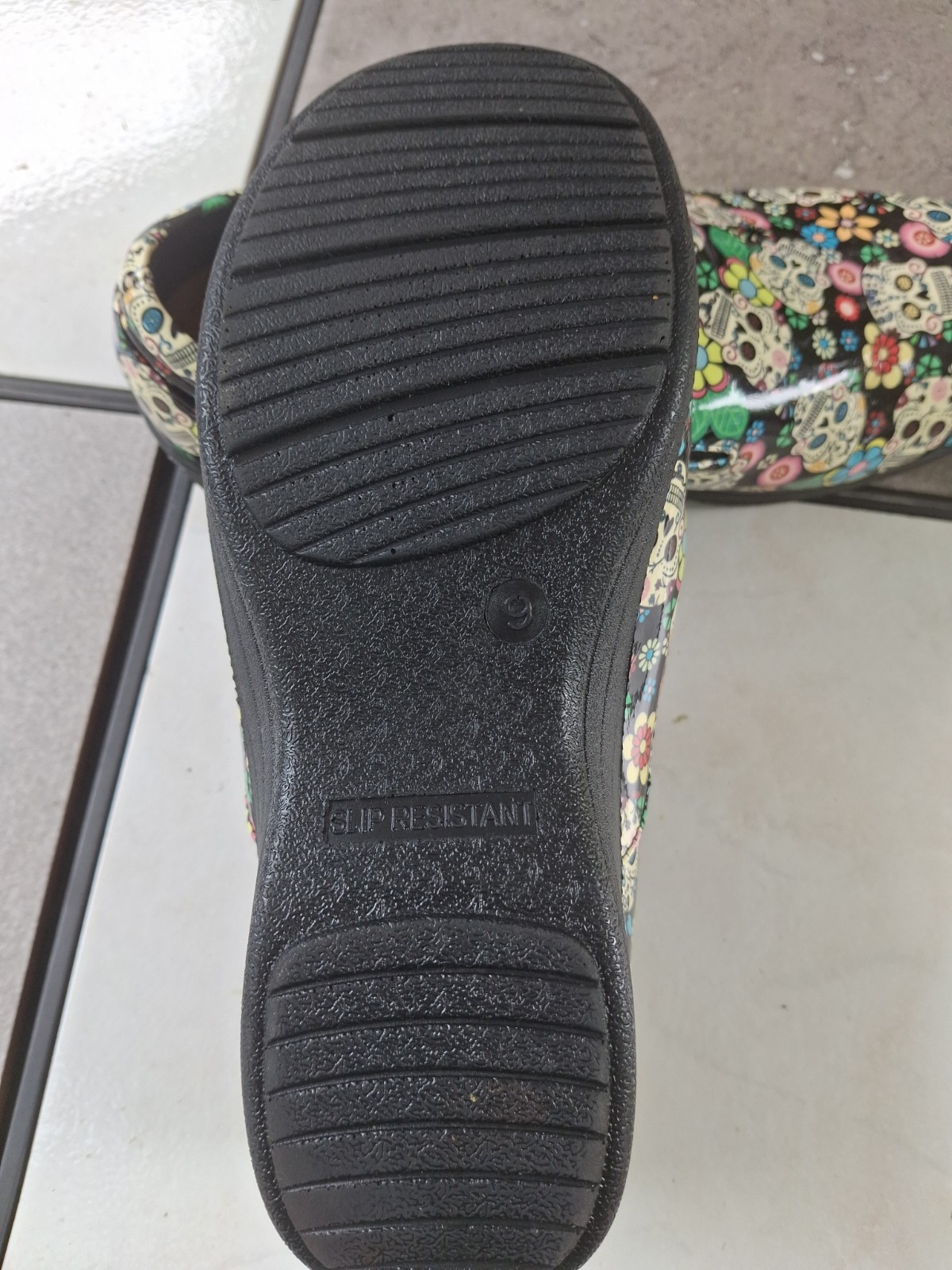 Women’s Savvy Nursing Shoes, Day Of The Dead Themed, Size 9