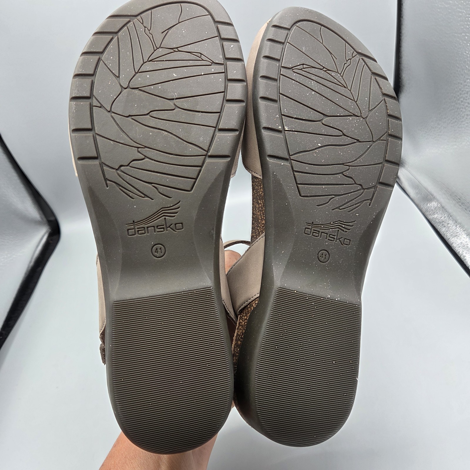 Dansko Sandals Rowan Mary Janes Women’s 41 Taupe Nubuck Leather Adjustable