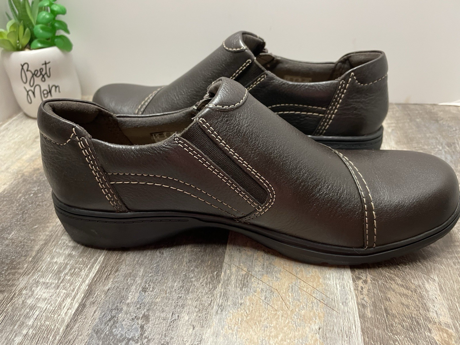 CLARK’S COLLECTION Carleigh Ray Women’s Size 9M Side Zip Leather Brown Shoes New