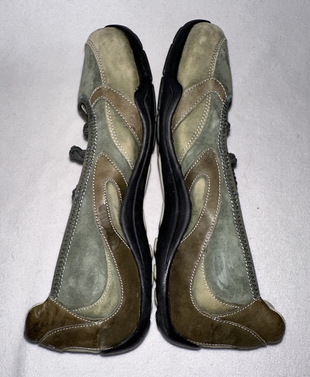 Ahnu Womens Mary Janes Shoes Suede Green Pull On Walking Comfort Flats 10