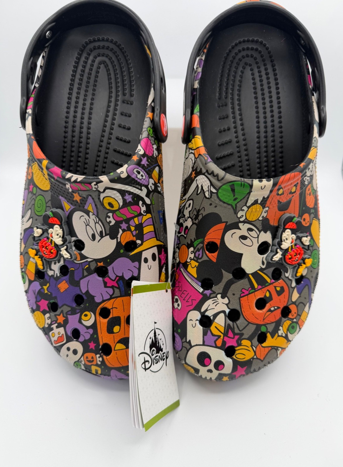 Crocs Disney Park Halloween Treat Icon Mickey Pumpkin Clogs Shoes Size 11 NEW