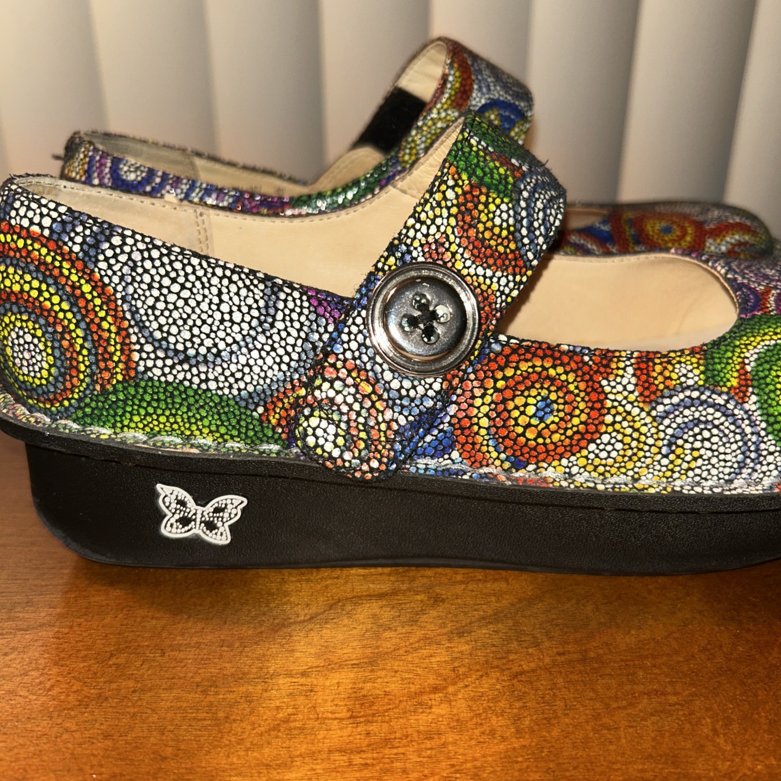 Alegria Paloma Bullseye Mary Jane Clogs Leather Womens 9.5 /40
