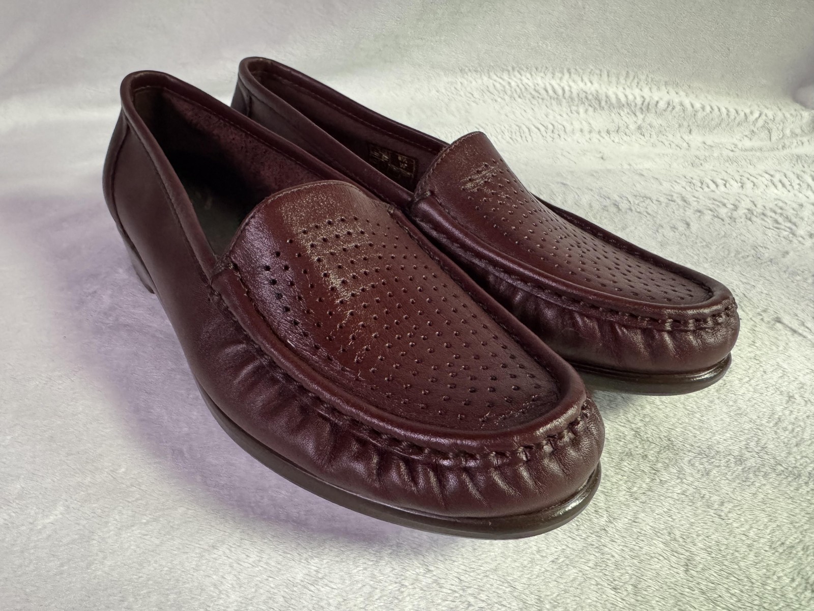 SAS Shoes Womens Size 8.5 Brown Leather Tripad Comfort Loafers Wide Made USA