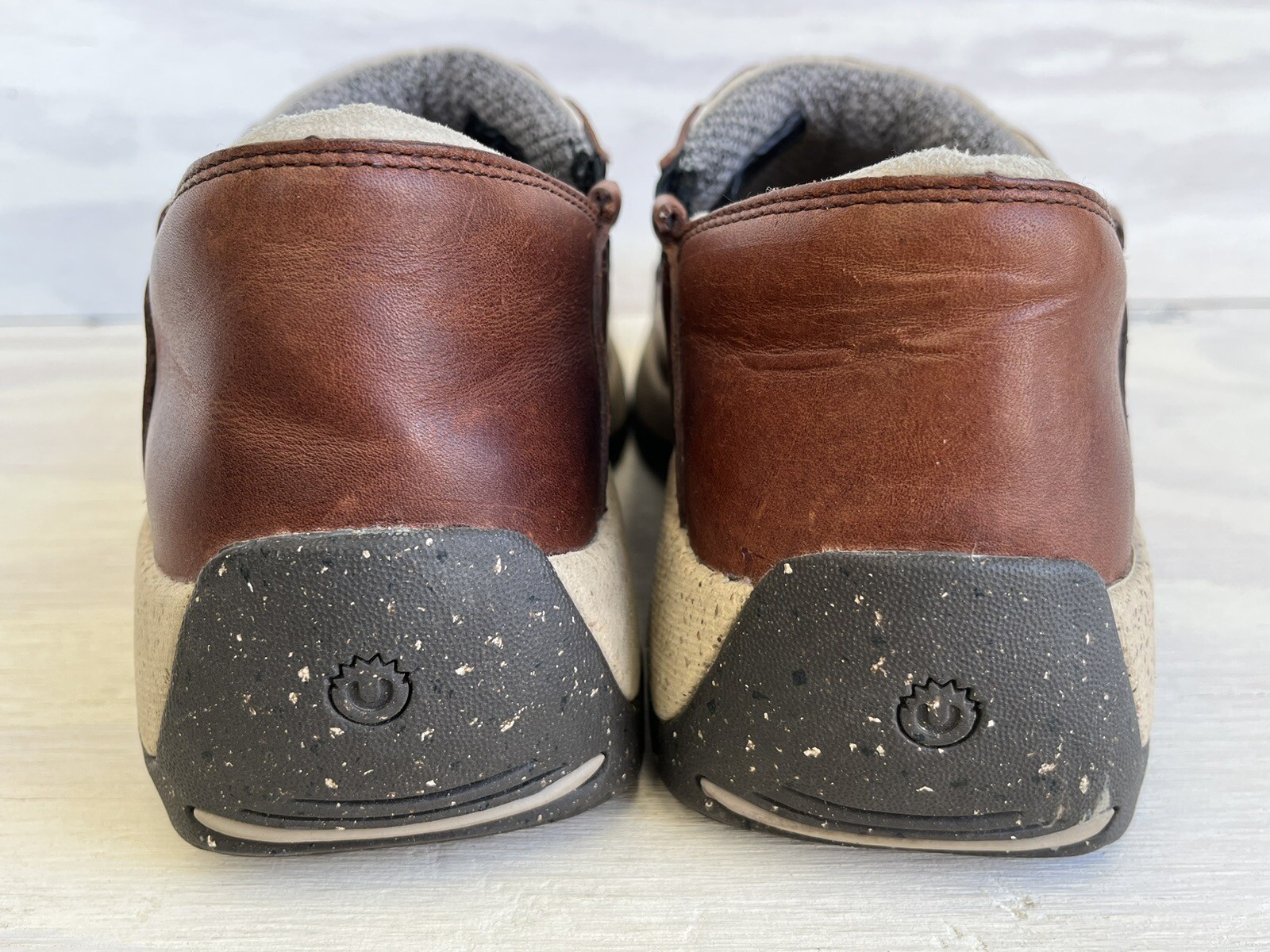 Ulu Brown Leather Slip Resistant Comfort Mules/Loafers Shearling Footbed Size 7