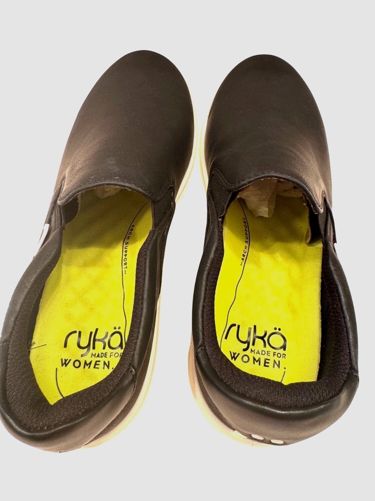 Ryka Viv Slip On Black Size 7.5 W Wide EU 38 Man Made Upper NWB
