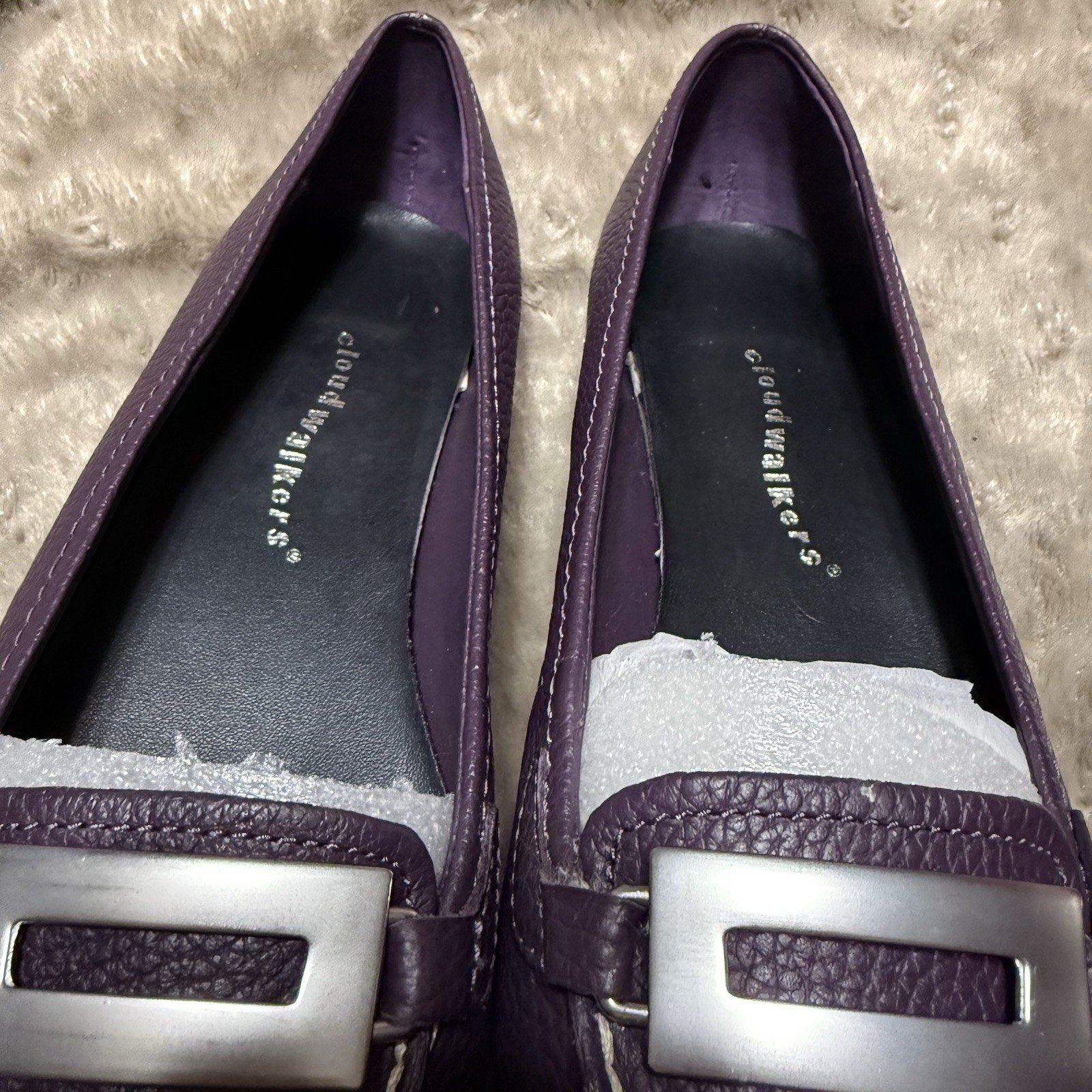 Cloud Walkers Castle Deep Purple Leather Slip On Comfort Shoes Womens 11W,NEW