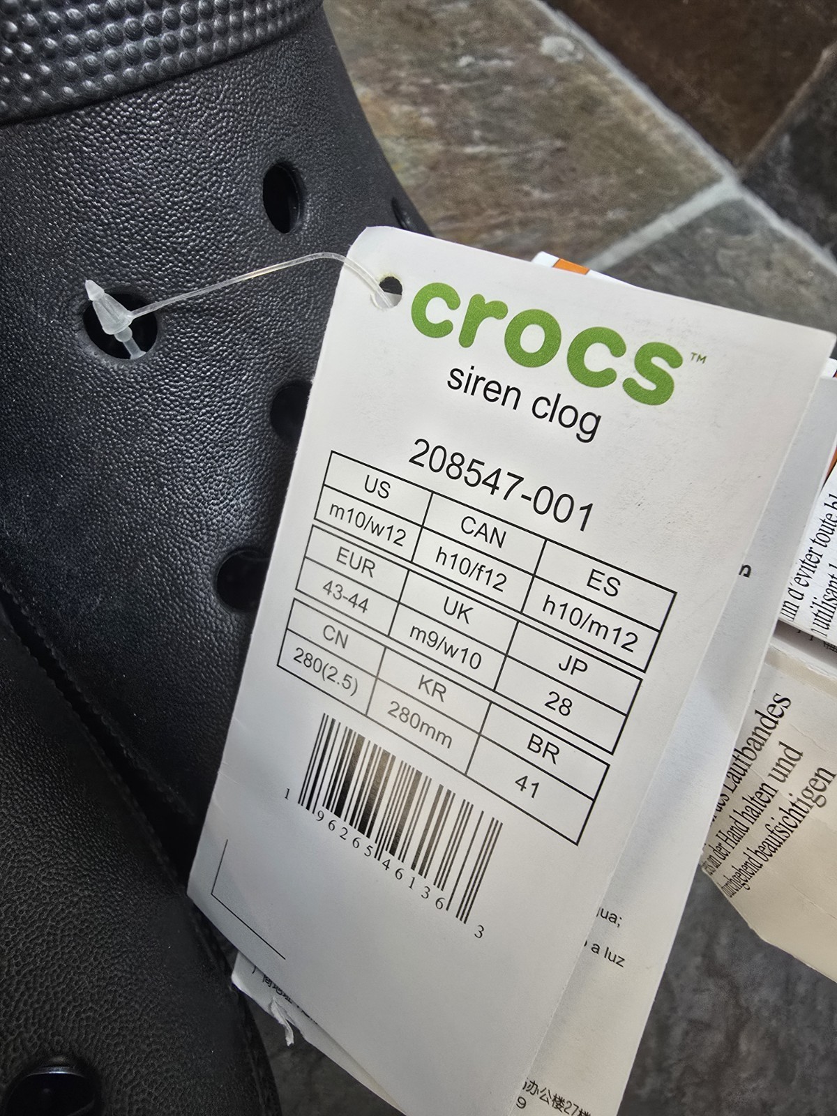 Crocs Siren Clog Mule Croslite Platform UNISEX 208547-001 BLK (Size M10/W12) NWT