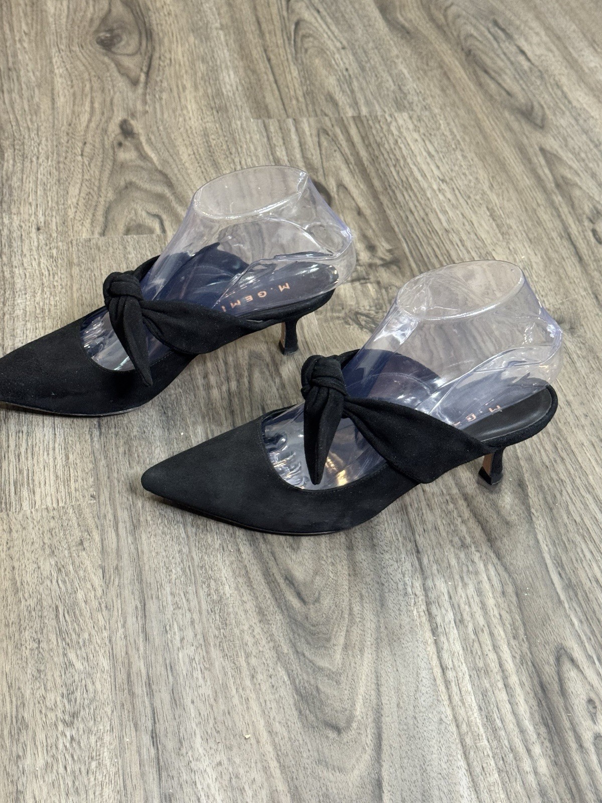 M.Gemi Black Bow Kitten Heel Mules 35 US5 Balletcore Quiet Luxury Coquette Italy
