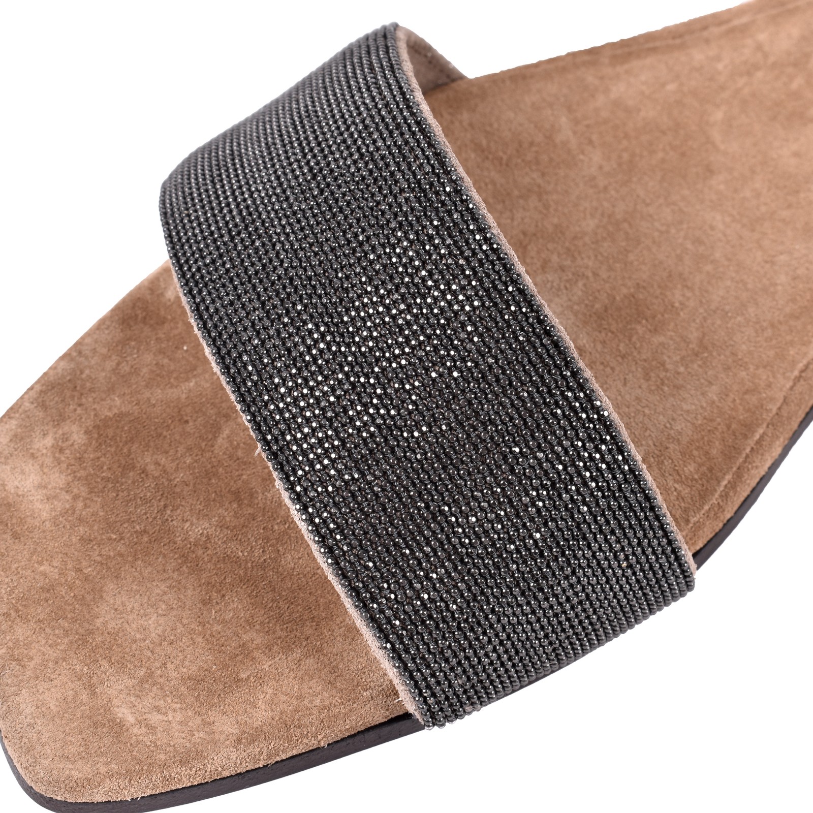 BRUNELLO CUCINELLI WOMEN’S 100% LEATHER MONILI BEAD SANDAL SHOE NWT MSRP $1430