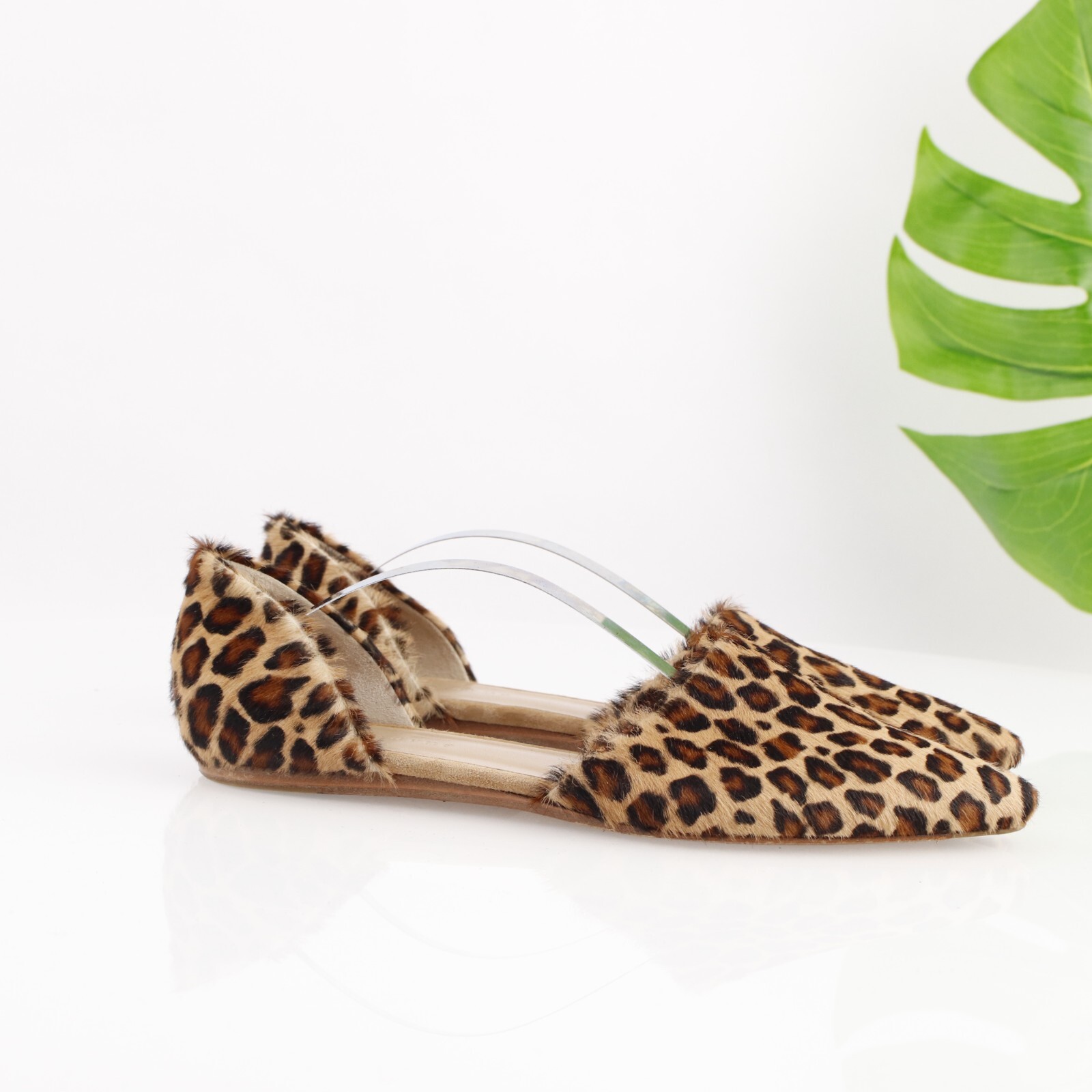 Jenni Kayne Womens D’Orsay Flat Size 40 10 Brown Leopard Pointed Pony Hair Shoe