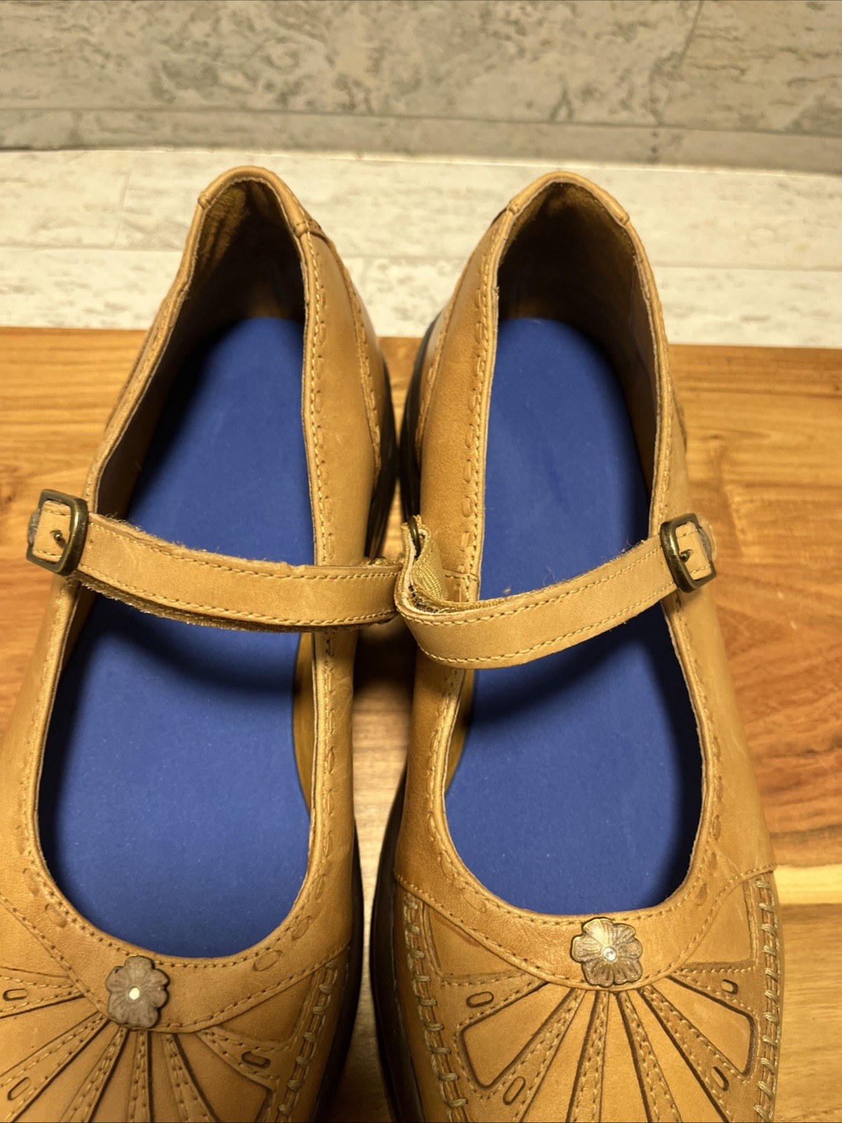 Dr Comfort Paradise Women’s Sz 8.5 M Saddle Tan Leather Diabetic MJ Shoes – NEW