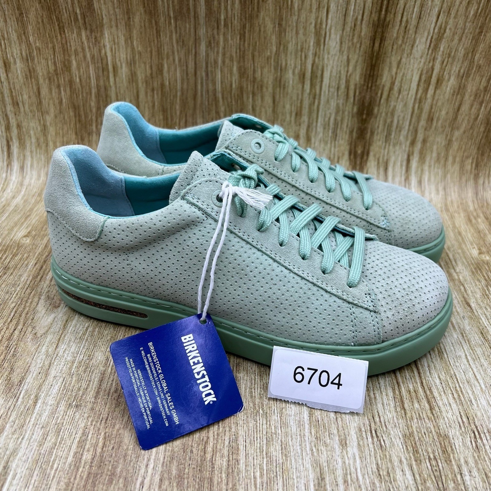 Birkenstock Bend Women’s Size 7 EU 38 Suede Perforated Matcha Green Sneakers NEW