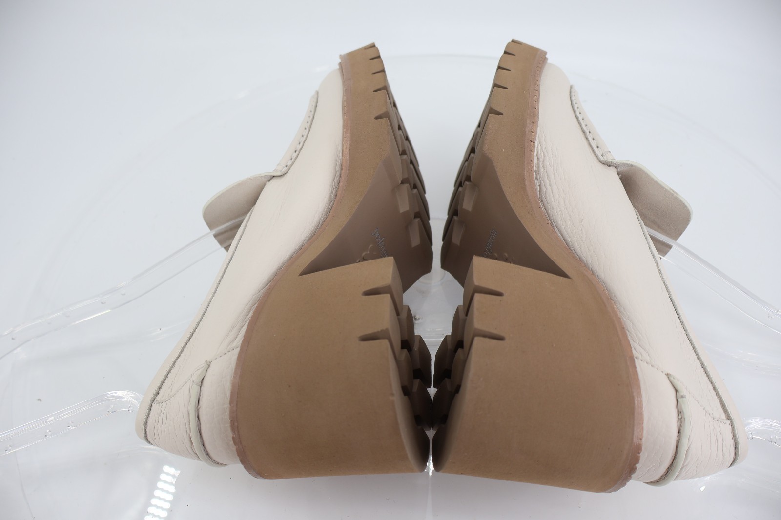 Pedro Garcia Zavanna Women 41 Cream Leather Loafer Platform Lug Sole Heels