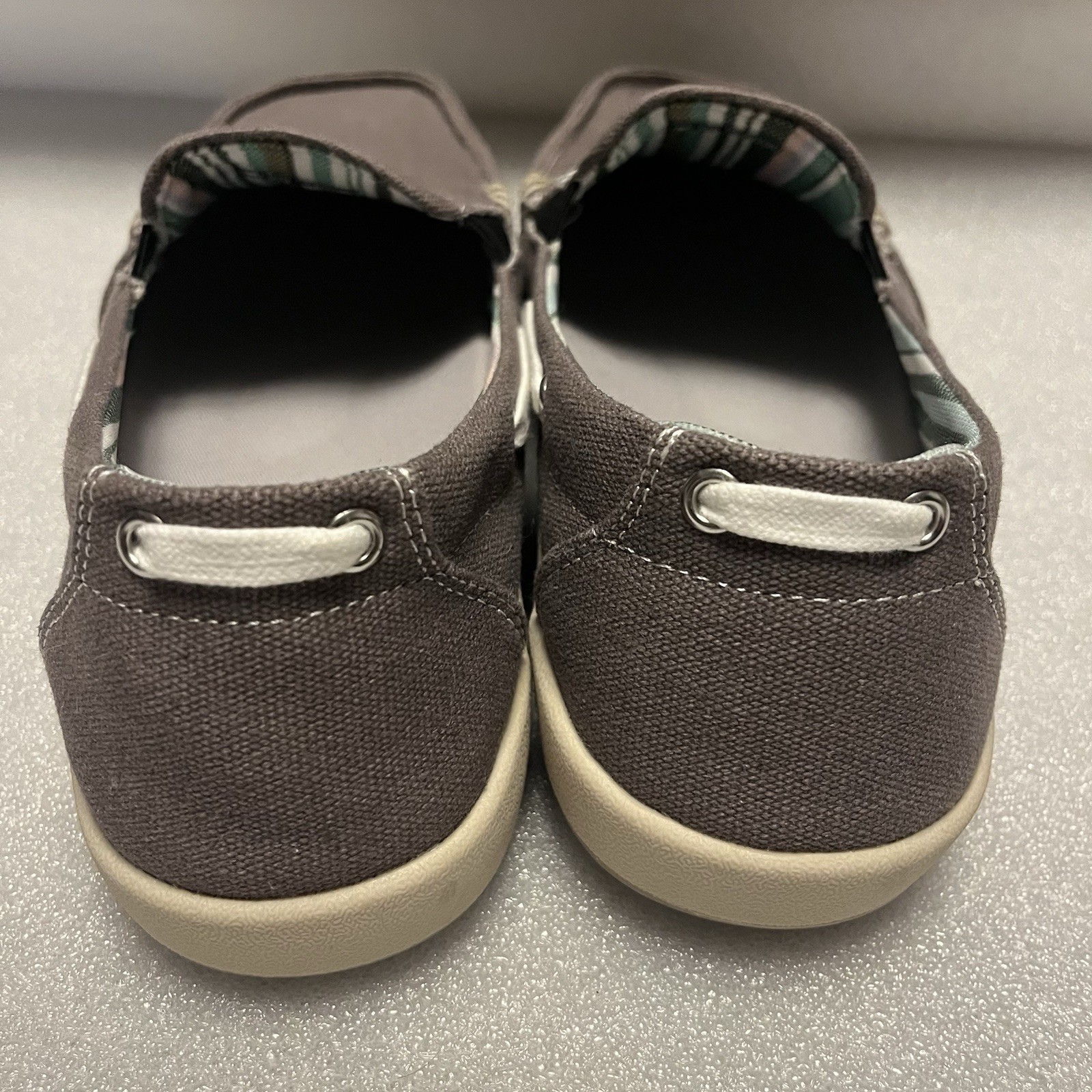 GECKO MAN Women’s Size 8 Orthotic Arch Support Canvas Slip On Loafer Shoes Gray