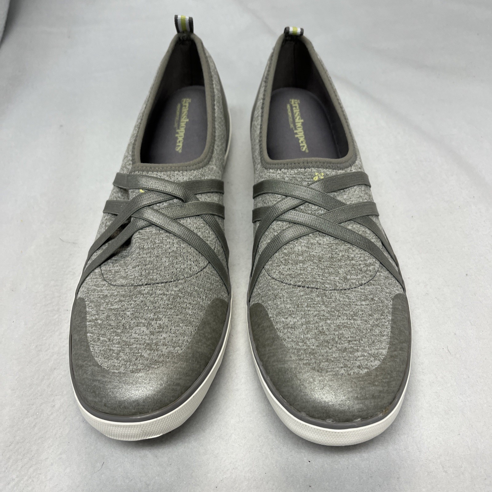 Grasshoppers Eclipse Perf Jersey Women’s 9 Slip on Gray Sneakers, EUC