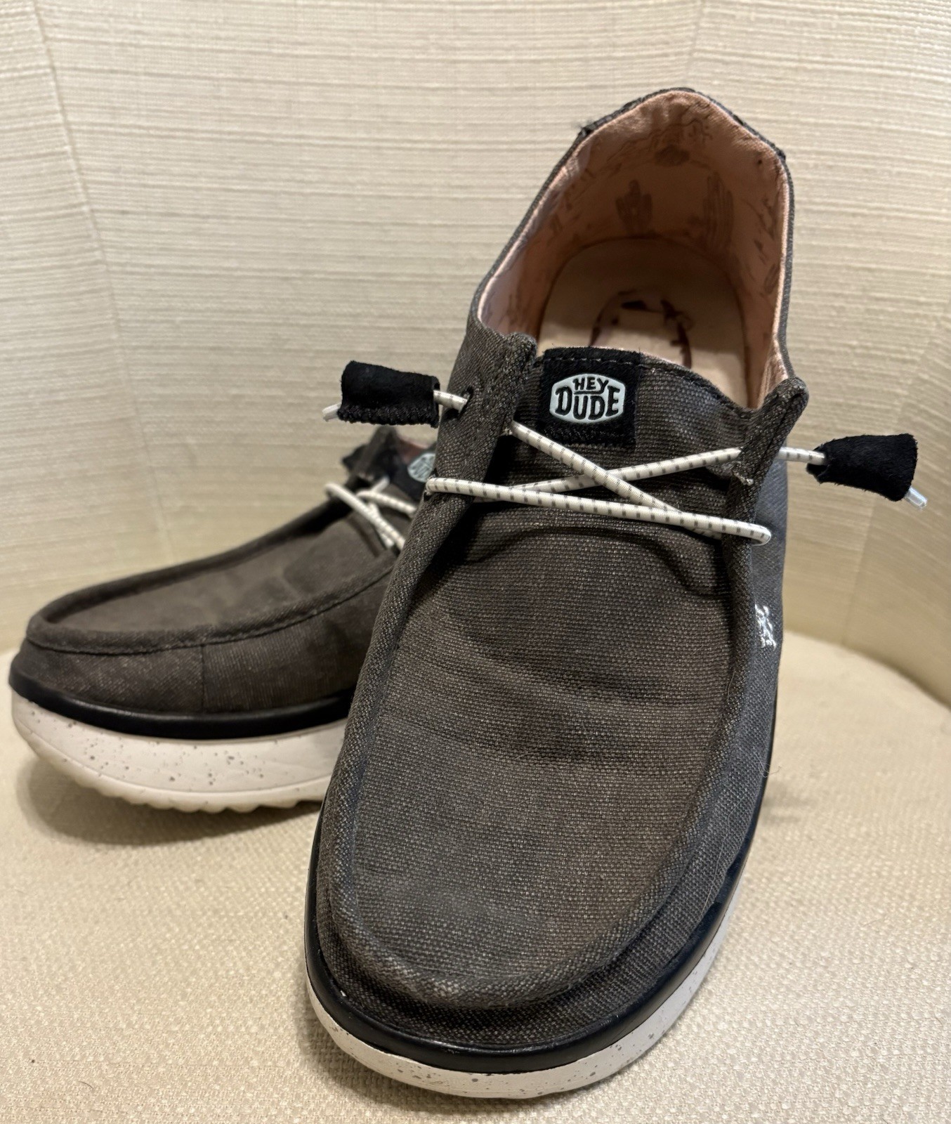 HEY DUDE Wendy Casual Comfy Trendy Charcoal Activewear shoes women’s size 9